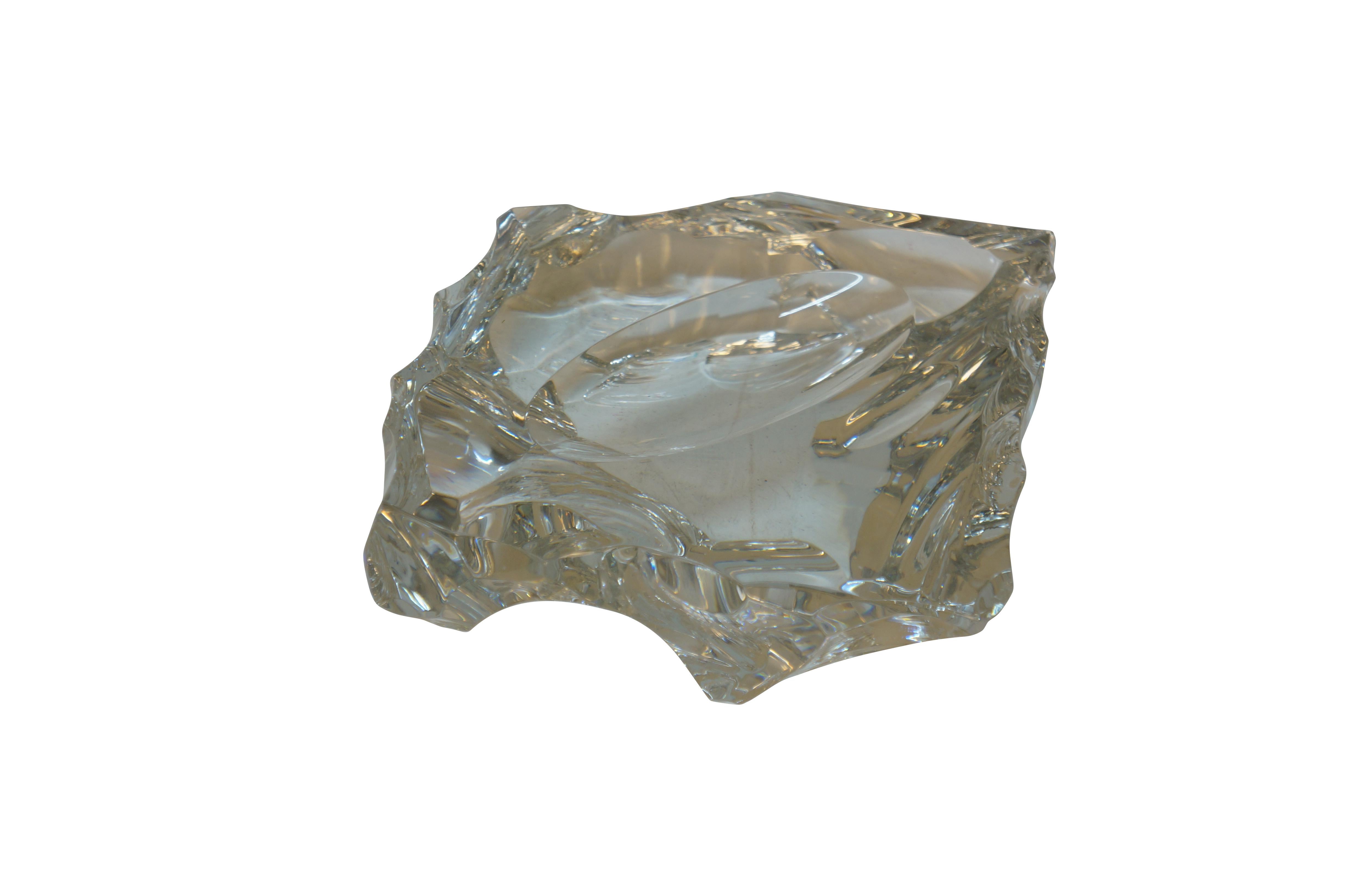 Brutalisme 1971 Baccarat Crystal Brutalist Piece Unique Ashtray Paperweight Sculpture 8