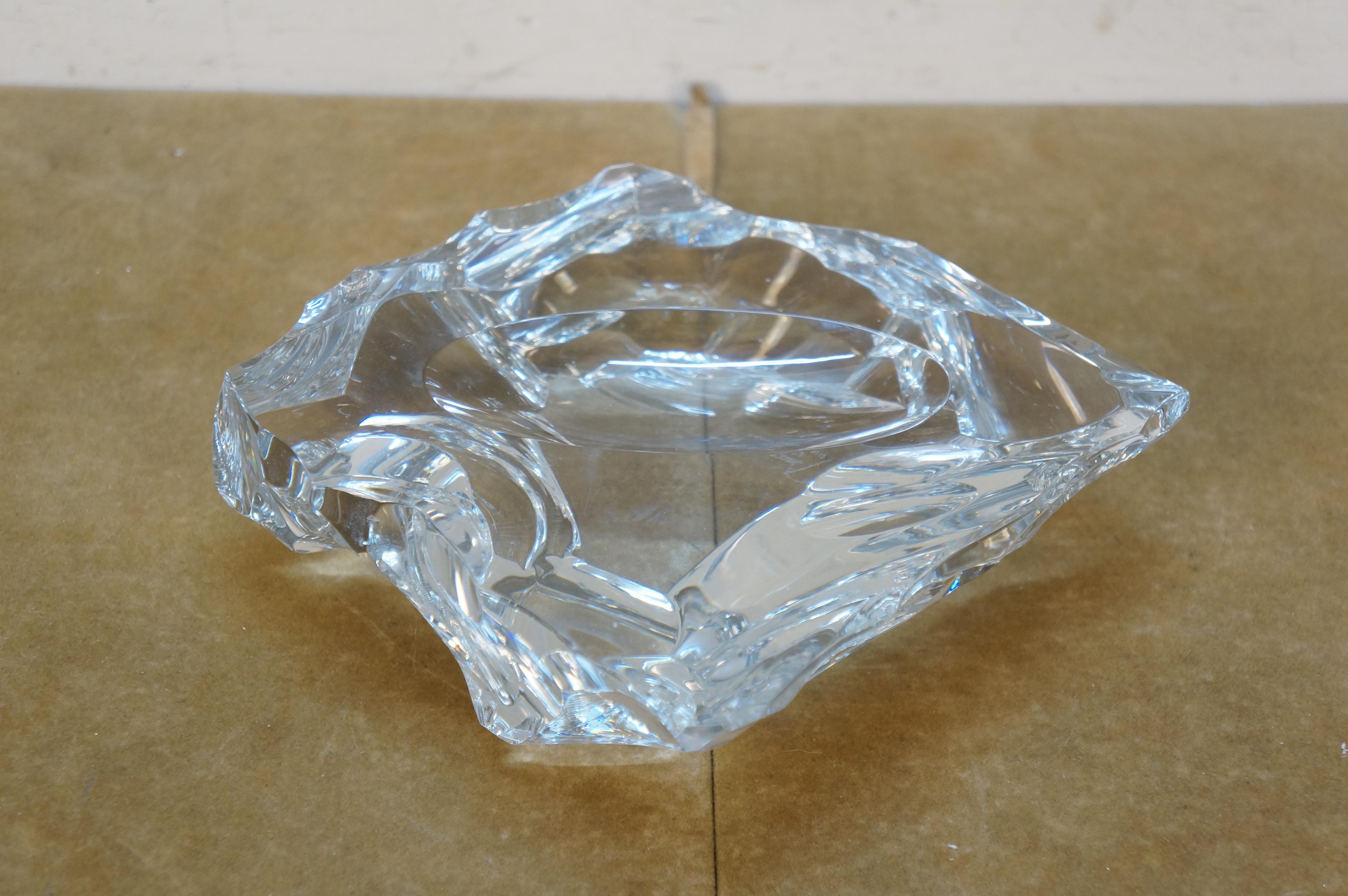 Français 1971 Baccarat Crystal Brutalist Piece Unique Ashtray Paperweight Sculpture 8
