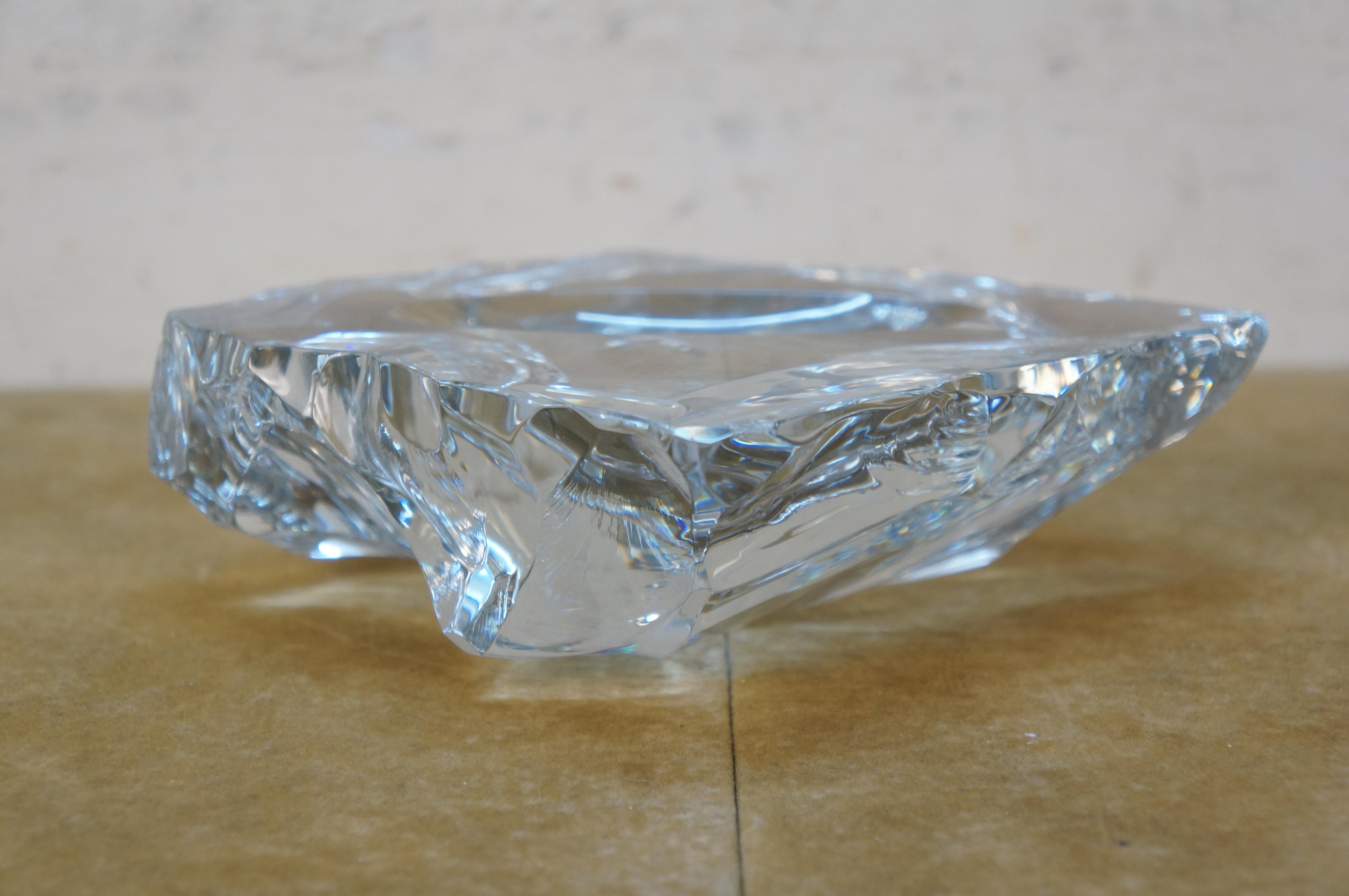 1971 Baccarat Crystal Brutalist Piece Unique Ashtray Paperweight Sculpture 8