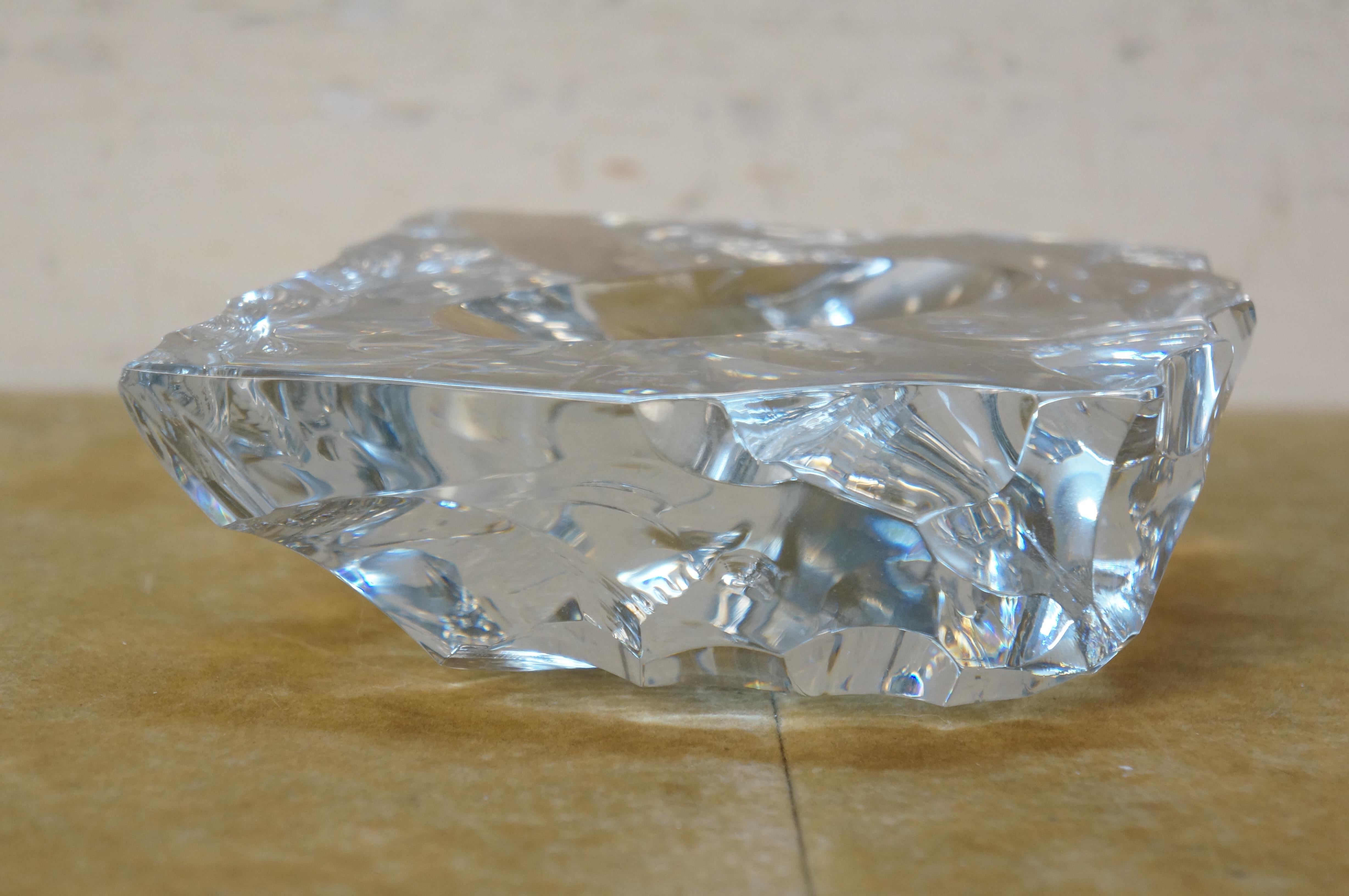 1971 Baccarat Crystal Brutalist Piece Unique Ashtray Paperweight Sculpture 8