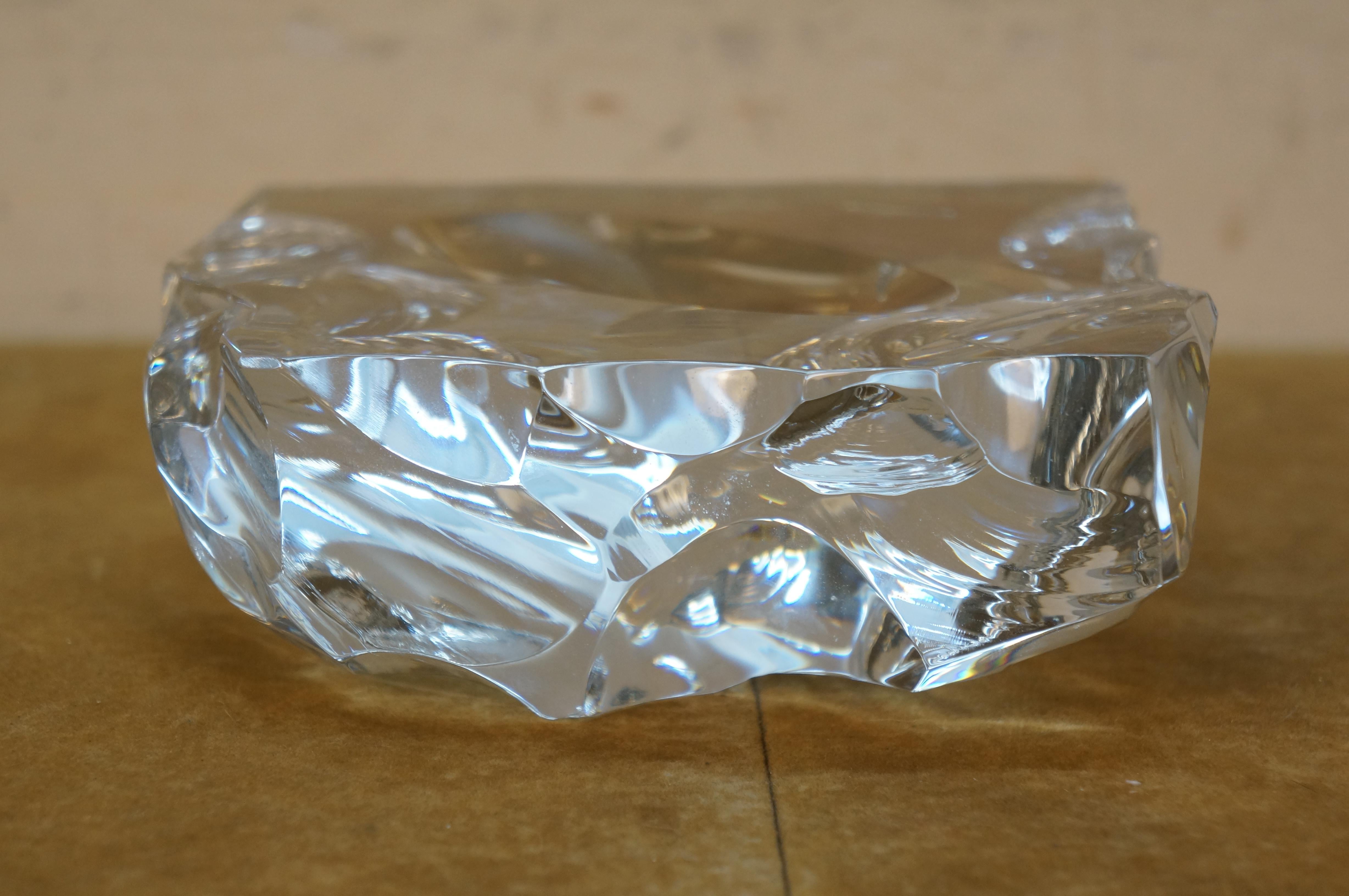 1971 Baccarat Crystal Brutalist Piece Unique Ashtray Paperweight Sculpture 8