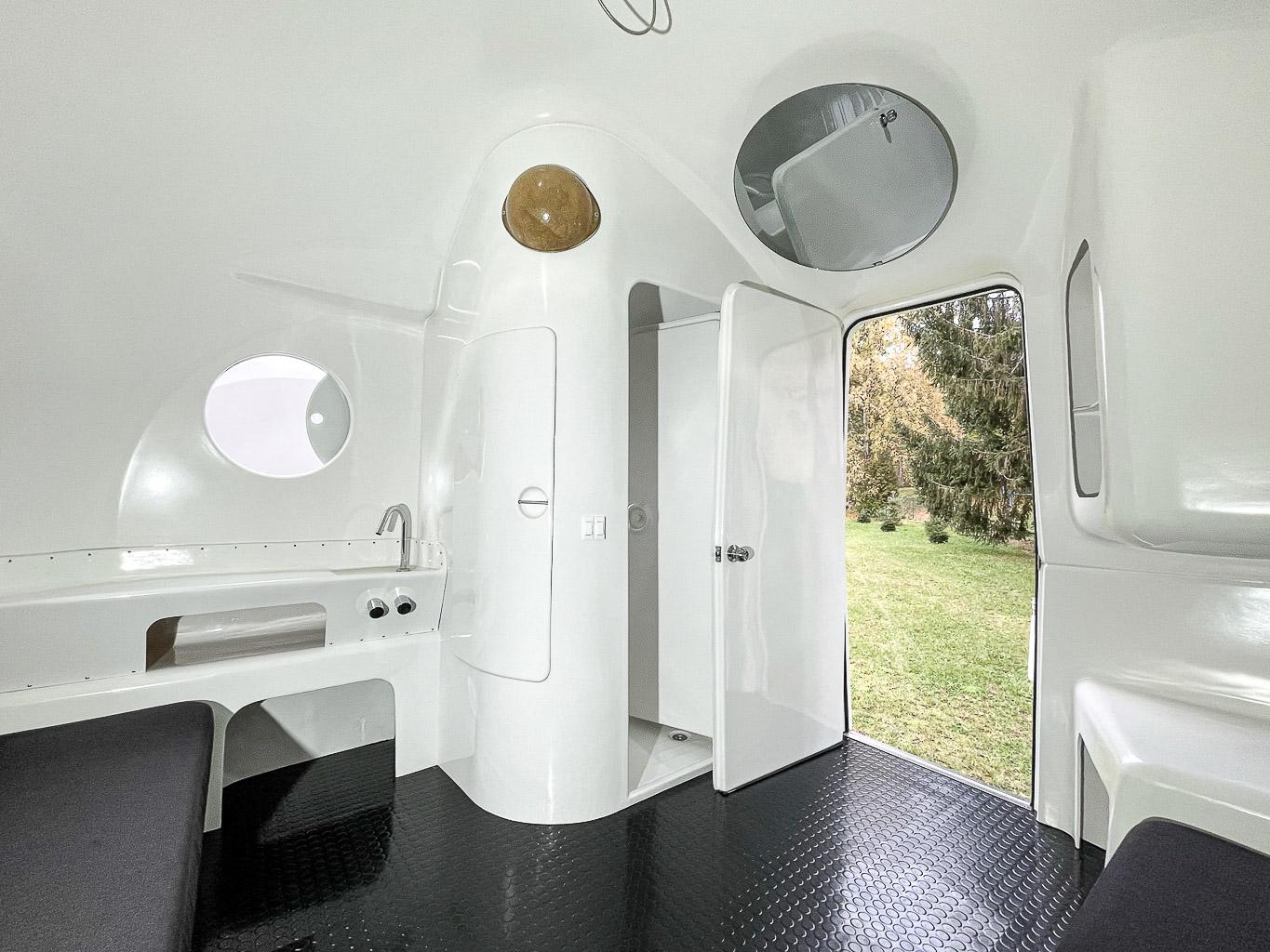 Fiberglass 1 BANGA space age micro architecture prefab house bungalow by Carlo Zappa, 1971 For Sale