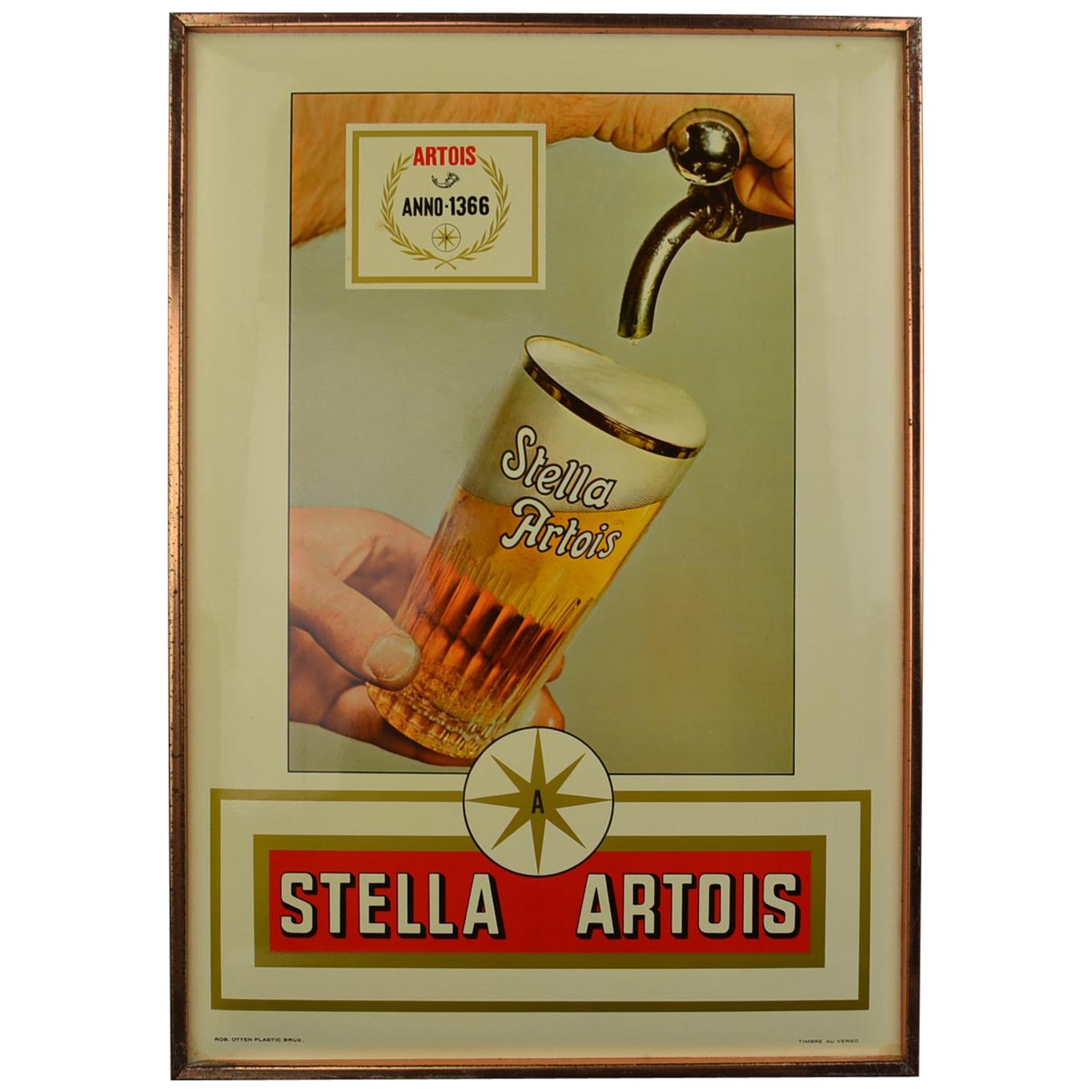 1971 Belgian Beer Sign for Stella Artois