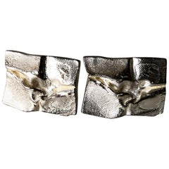 1971 Bjorn Weckstrom for Lapponia Sterling Silver Finnish Space Age Cufflinks