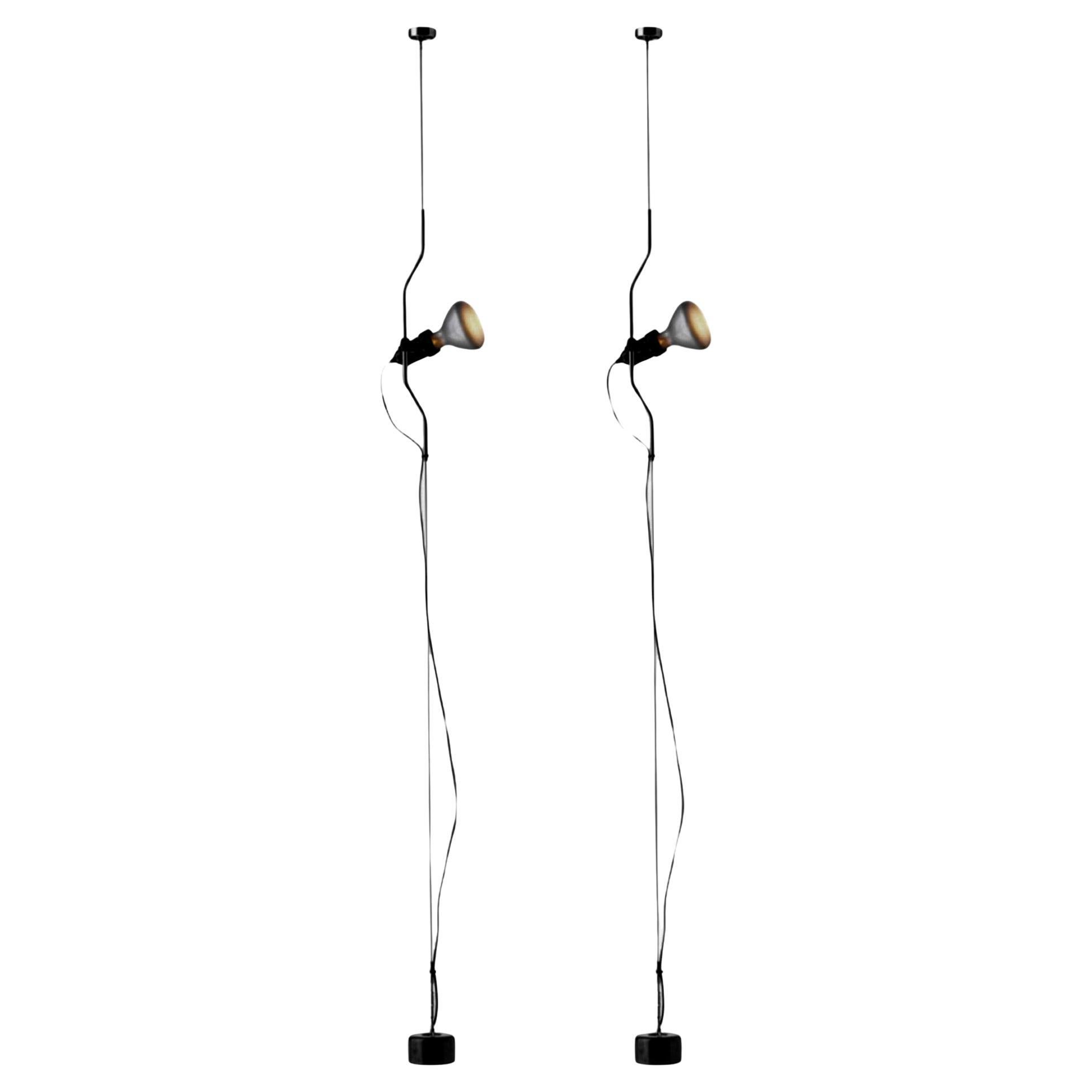 1971 Lampada a sospensione "Parentesi" nera di Achille Castiglioni
Pio Manzu