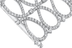 Roman Malakov Diamonds 19,71 carati totali, diamante rotondo brillante, bracciale ampio e fashion