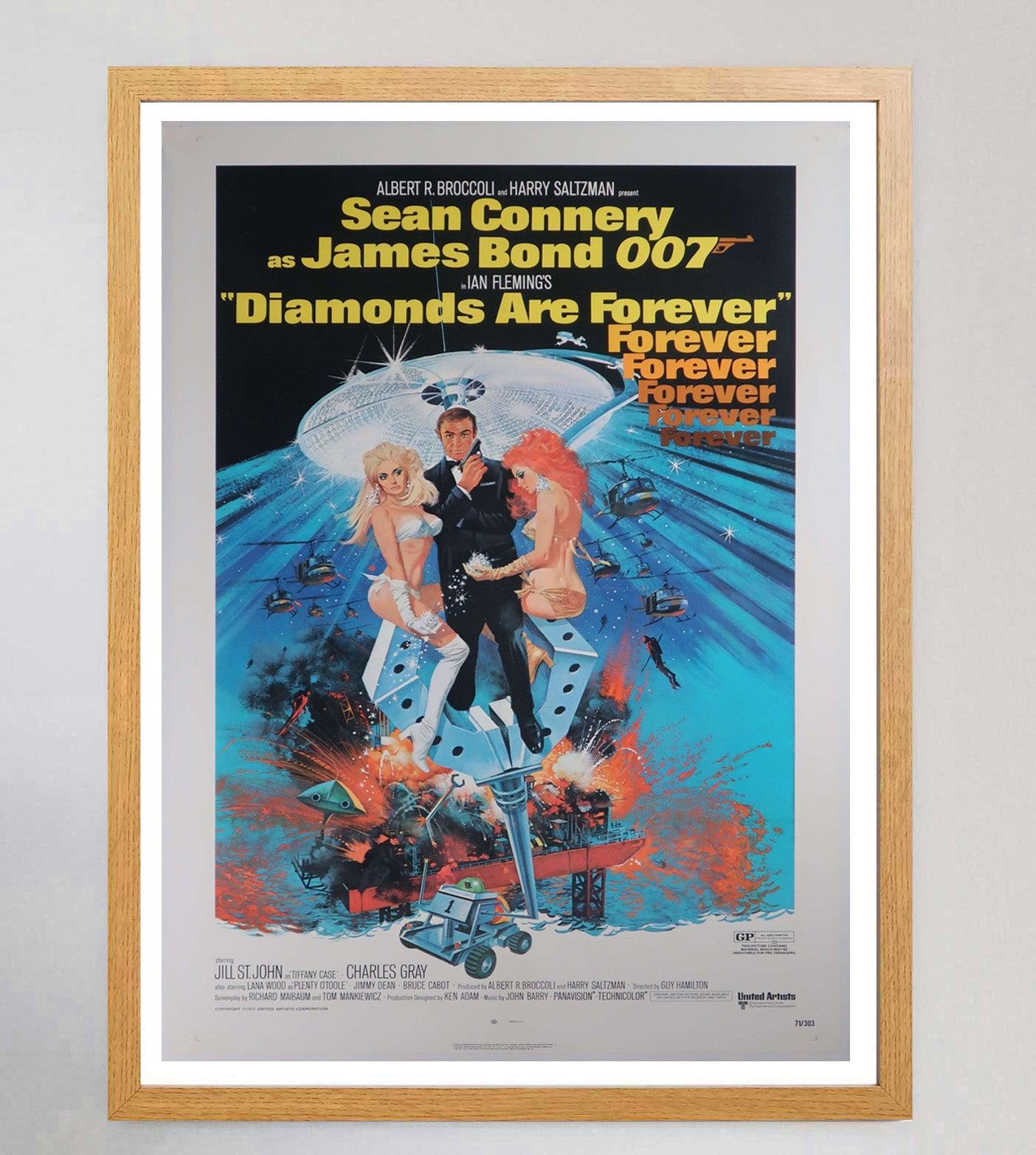 Americano 1971 Diamonds are Forever Poster originale d'epoca in vendita