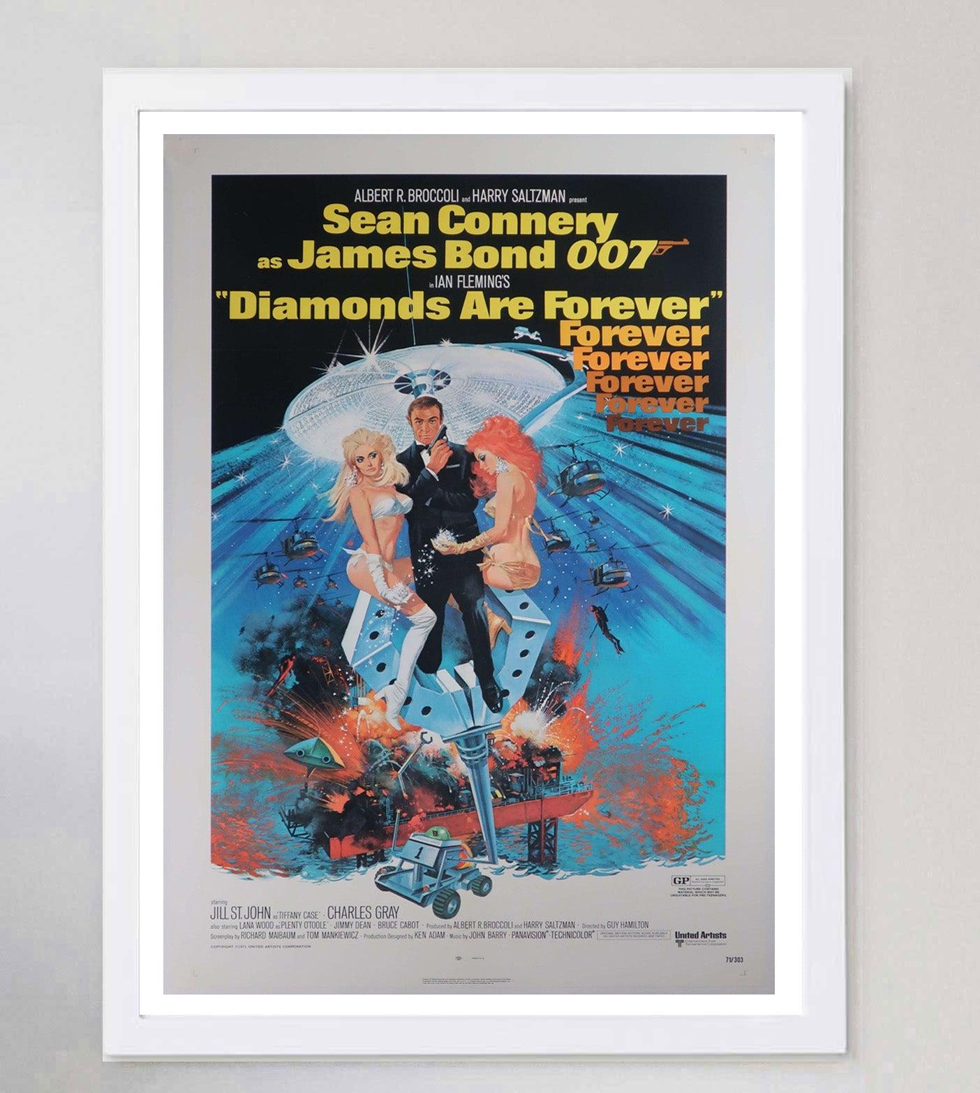 1971 Diamonds are Forever Poster originale d'epoca In condizioni buone in vendita a Winchester, GB