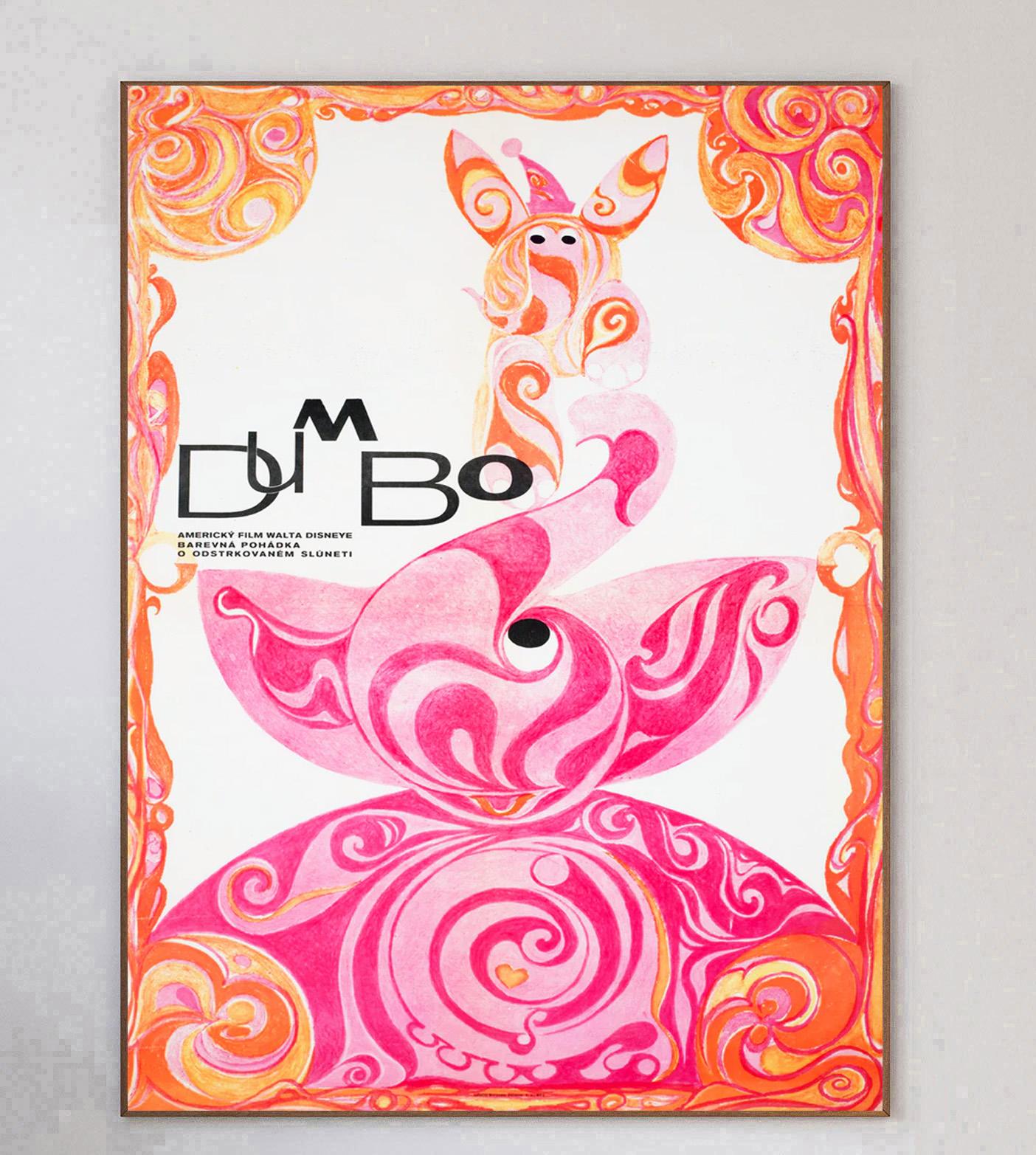 Atemberaubendes und psychedelisches tschechisches Plakat für den Walt Disney Animation Studios Klassiker 