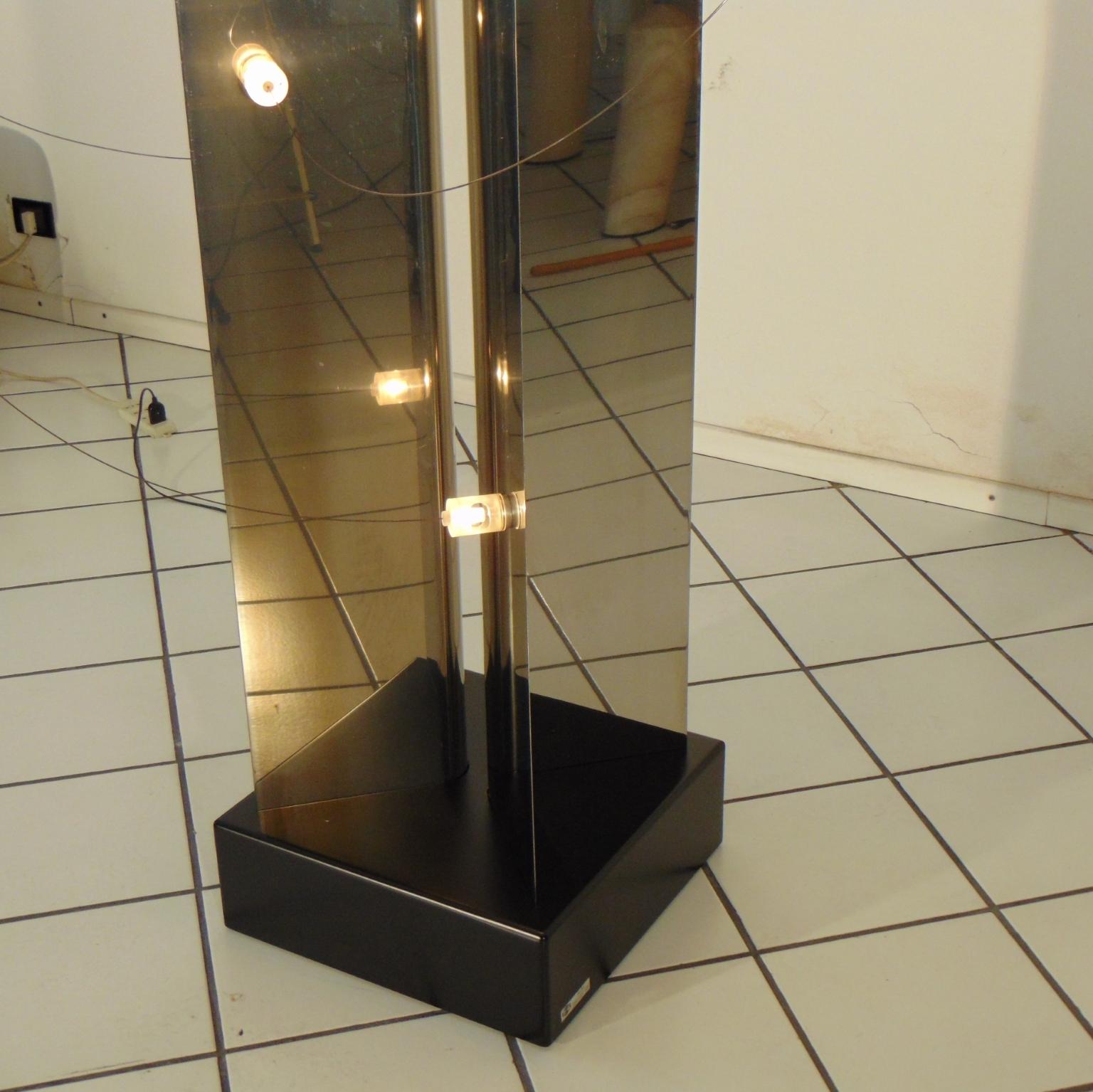 1971 Floor Lamp Gruppo A.R.D.I.T.I. Chromed Steel, Magnets, Sormani Nucleo Italy 2