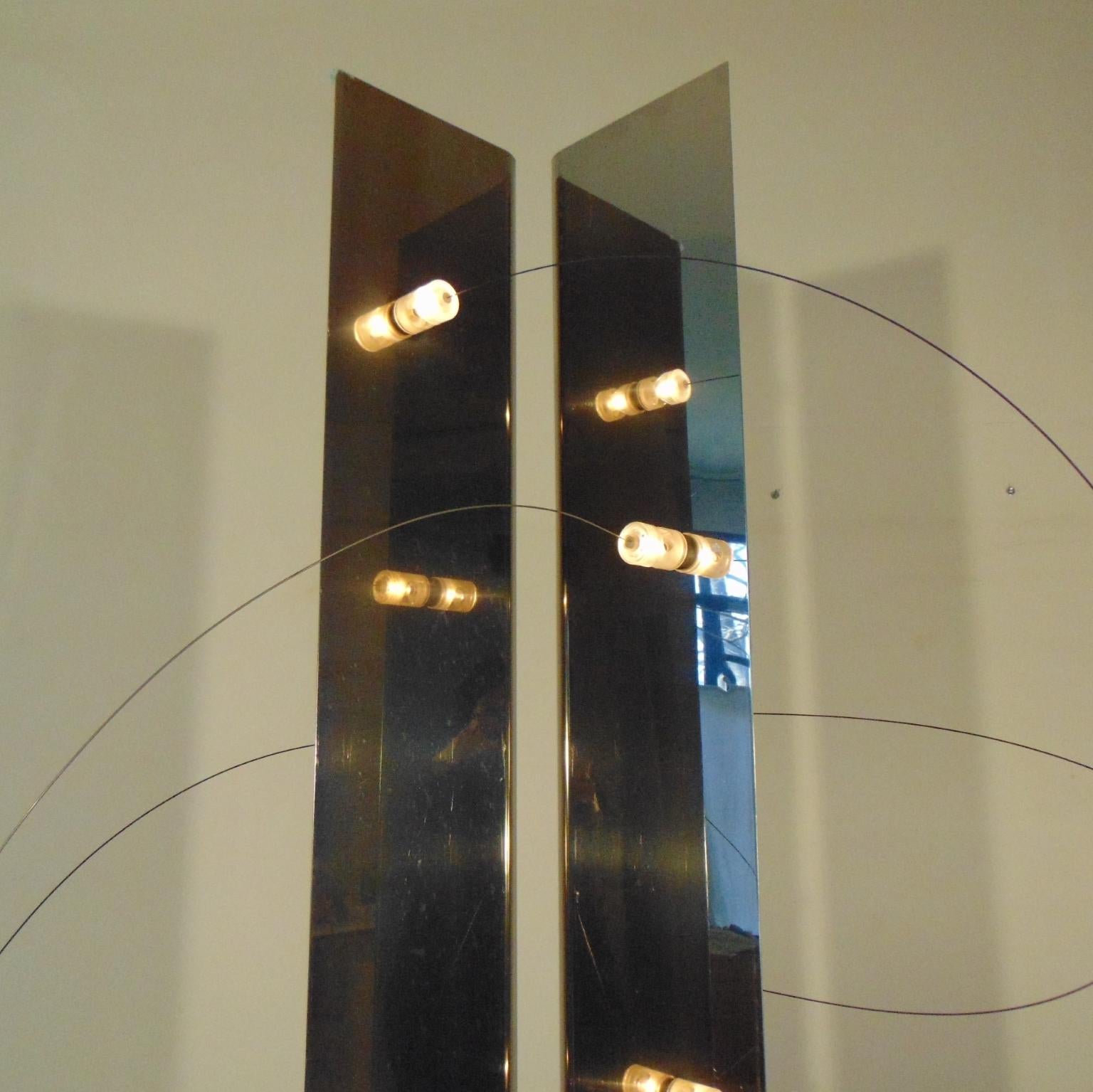 Italian 1971 Floor Lamp Gruppo A.R.D.I.T.I. Chromed Steel, Magnets, Sormani Nucleo Italy