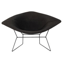 1971 Harry Bertoia Large Diamond Lounge Chair, Black Cushions & Frames (4x)