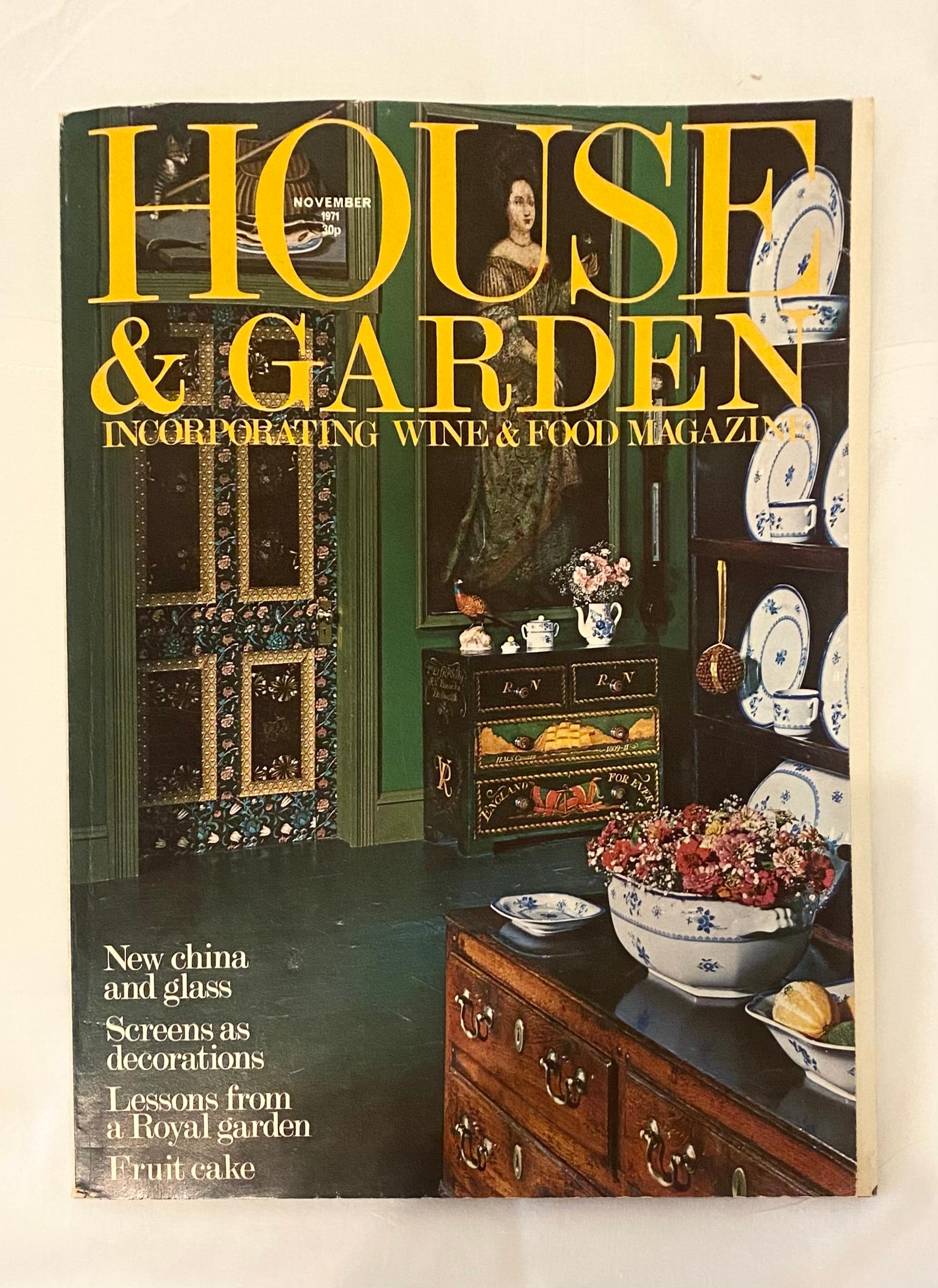 1971 House & Garden Magazine The Blue Gloucester British di Oliver Sullivan In condizioni buone in vendita a London, GB