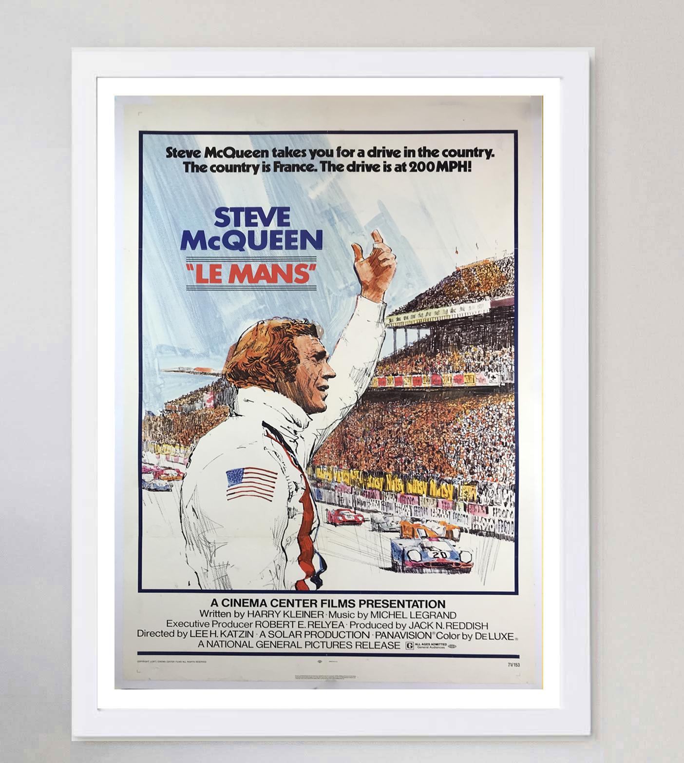 1971 Le Mans Original Vintage Poster In Good Condition For Sale In Winchester, GB