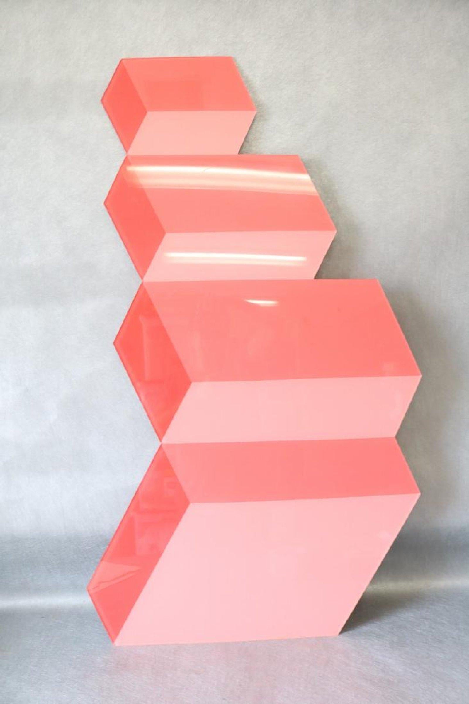 Post-Modern 1971 ‘’Lift Off” Monumental Hard-Edge Geometric Abstract Painting on Lucite
