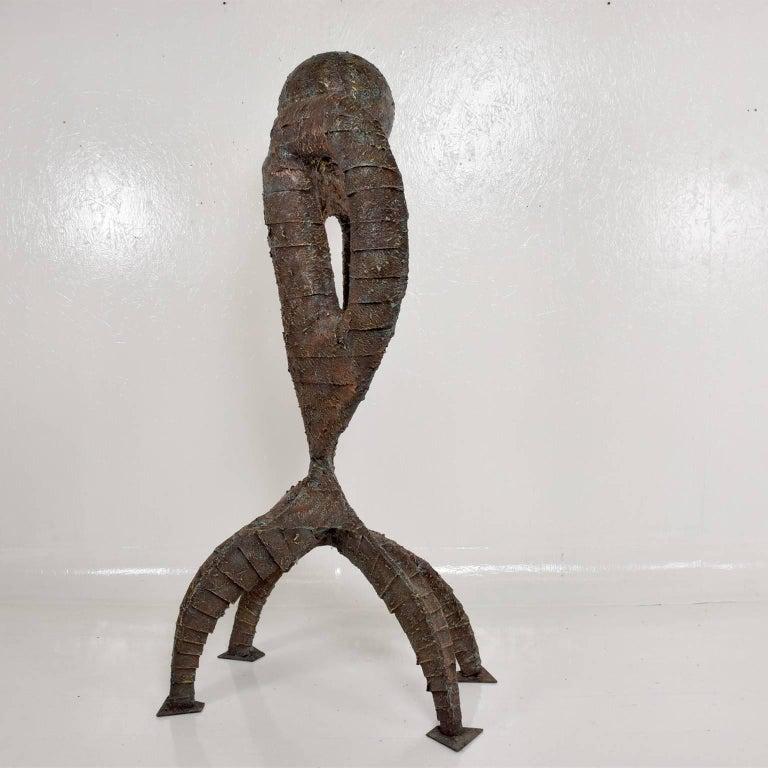 1971 Monumental Brutalist Abstract Art Sculpture Metal and Bronze  For Sale 4