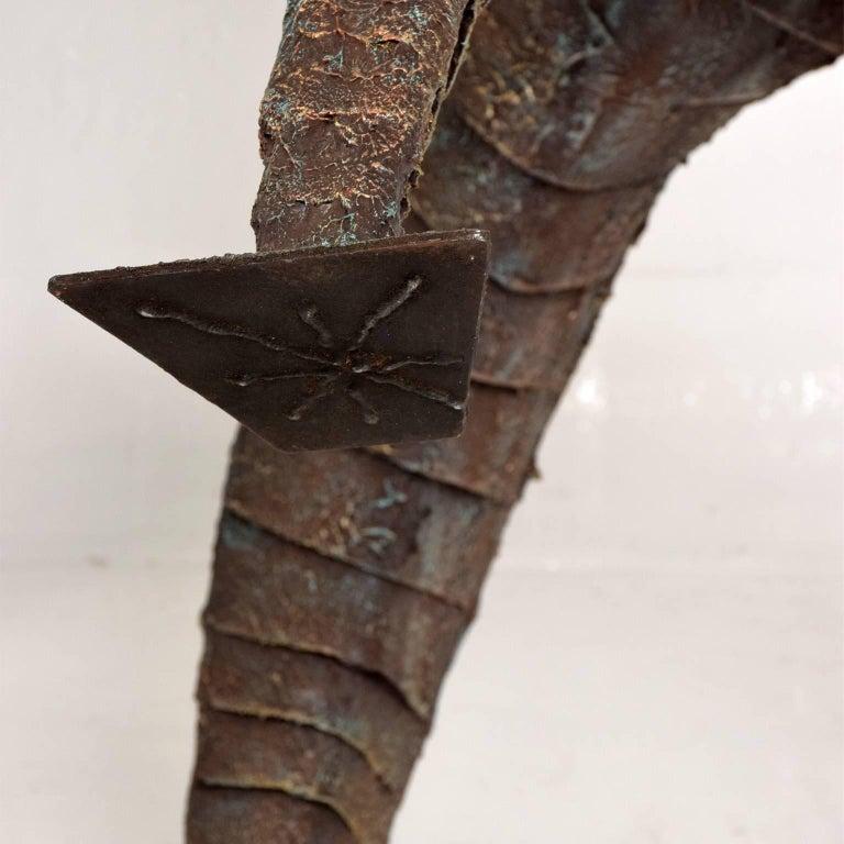 American 1971 Monumental Brutalist Abstract Art Sculpture Metal and Bronze  For Sale