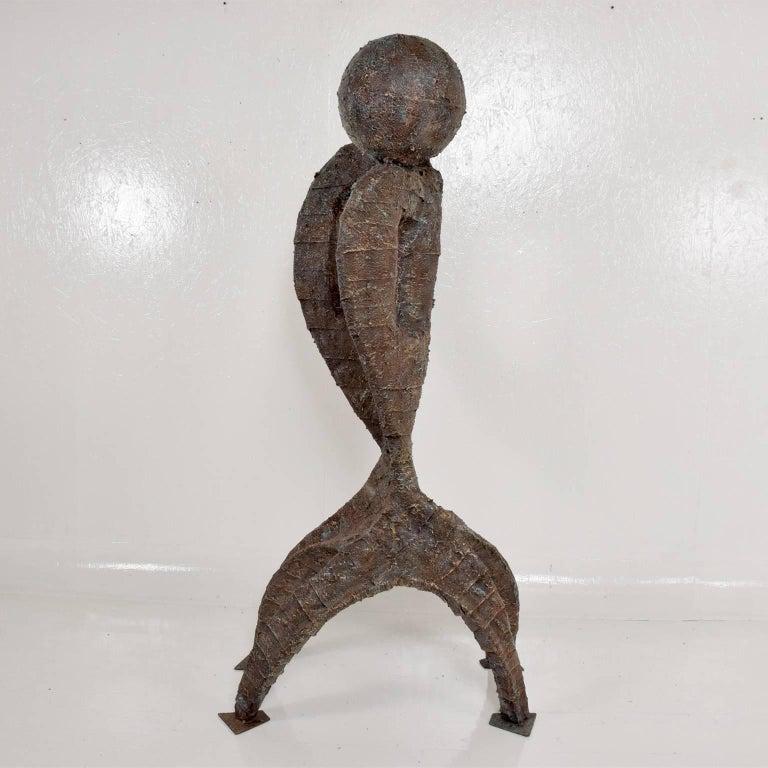 1971 Monumental Brutalist Abstract Art Sculpture Metal and Bronze  For Sale 2