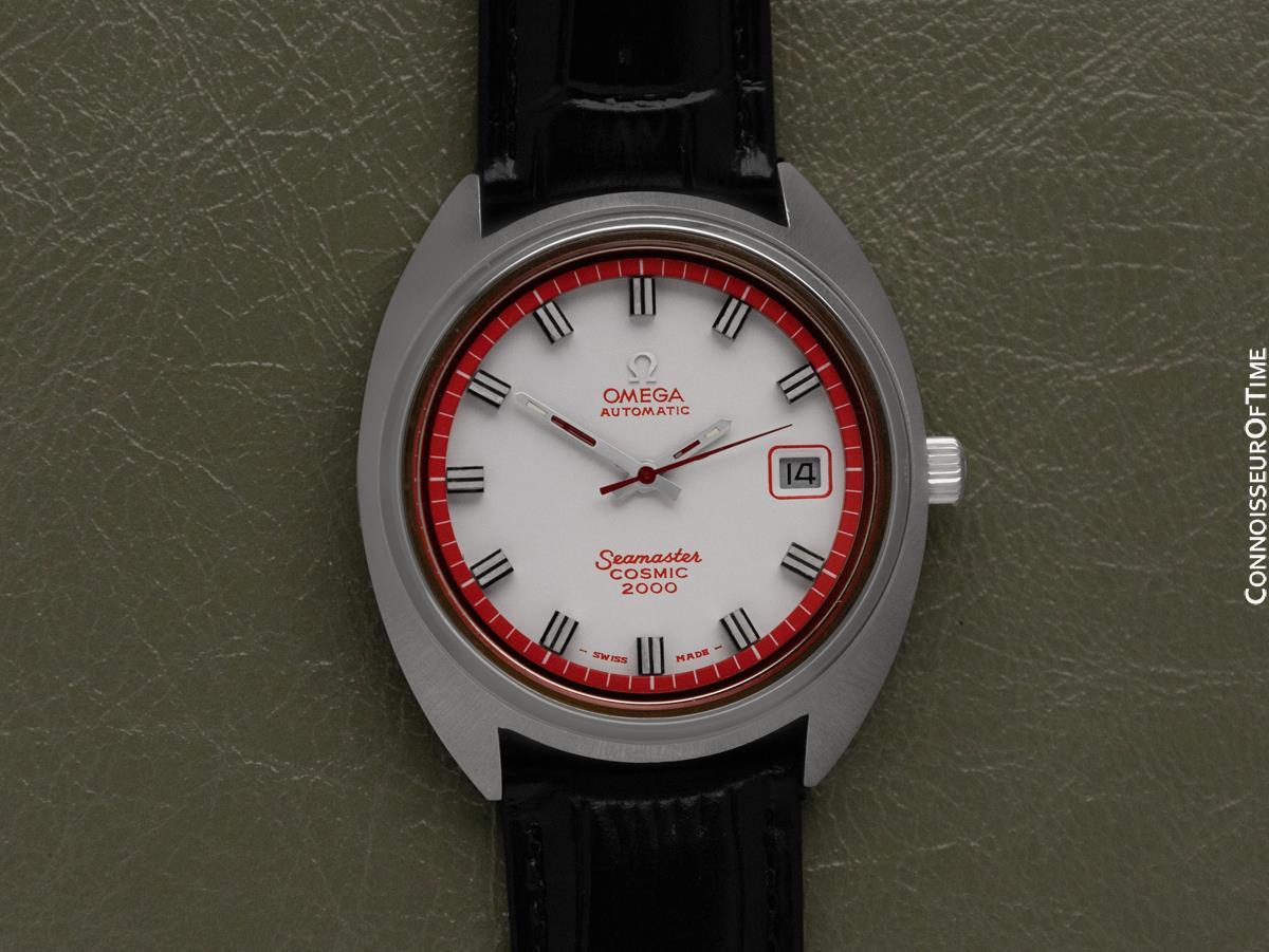 1971 Omega Seamaster Cosmic 2000 Vintage Retro Mens Dive Watch with Red Bezel 4