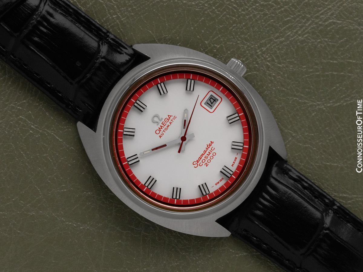 1971 Omega Seamaster Cosmic 2000 Vintage Retro Mens Dive Watch with Red Bezel 5