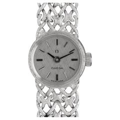 1971 OMEGA Vintage Ladies 18K White Gold Bracelet Watch - NOS with Papers & Boxe