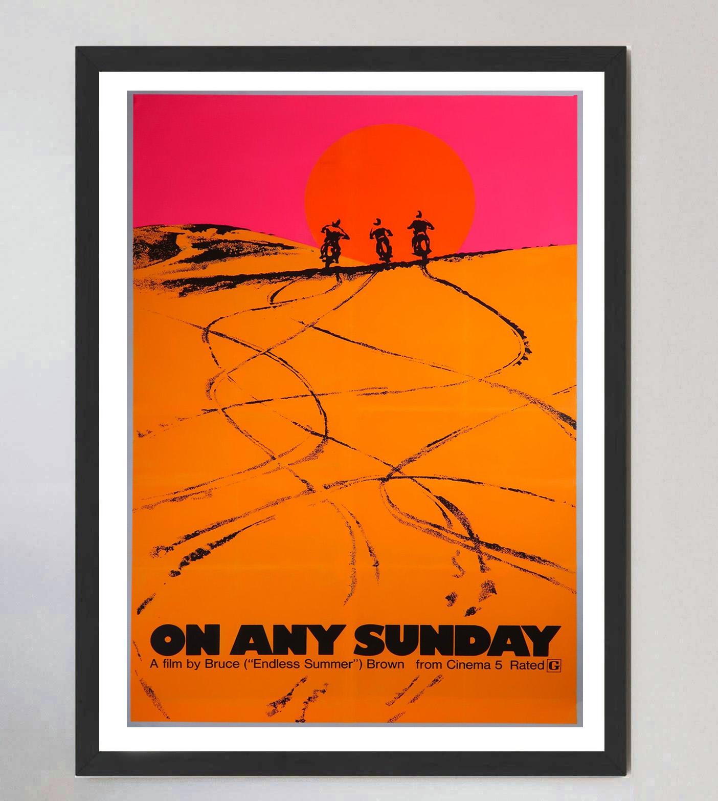 1971 An irgendeinem Sonntag Original Vintage Poster im Zustand „Gut“ im Angebot in Winchester, GB