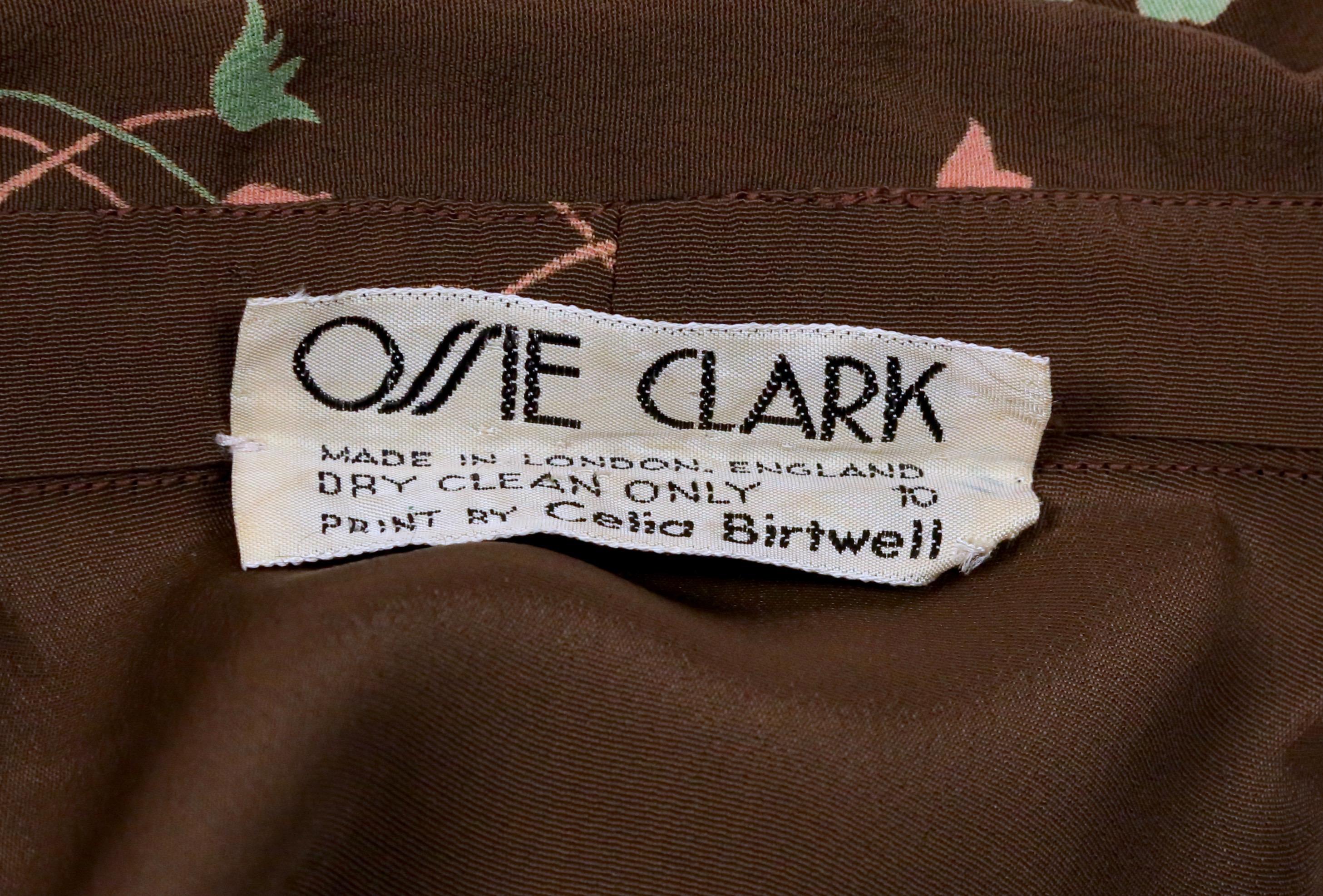 Women's or Men's 1971 OSSIE CLARK for QUORUM dress with 'Busy Lizzie' print by CELIA BIRTWELL