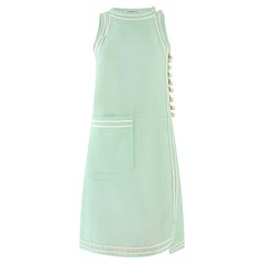 1971 Pierre Cardin Documented Couture Green Linen Dress with Shorts