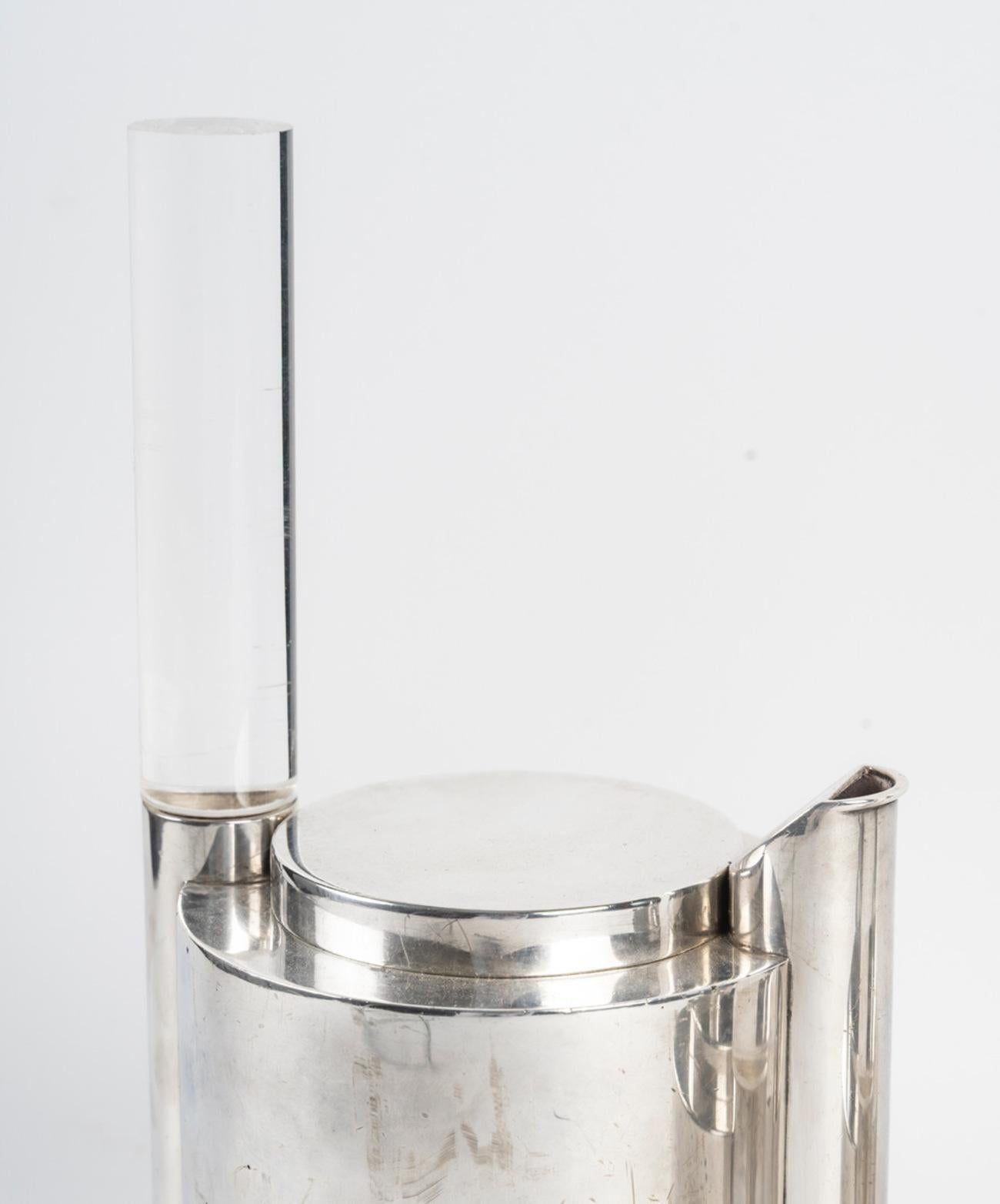 Metallo 1971 -RAVINET D'ENFERT: 5-piece tea/coffee set Metal, Plexiglass in vendita