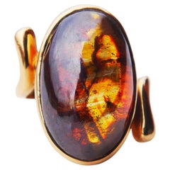 1971 Ring natural 30ct. Sphalerite solid 18K Gold ØUS4.75 / 12 gr