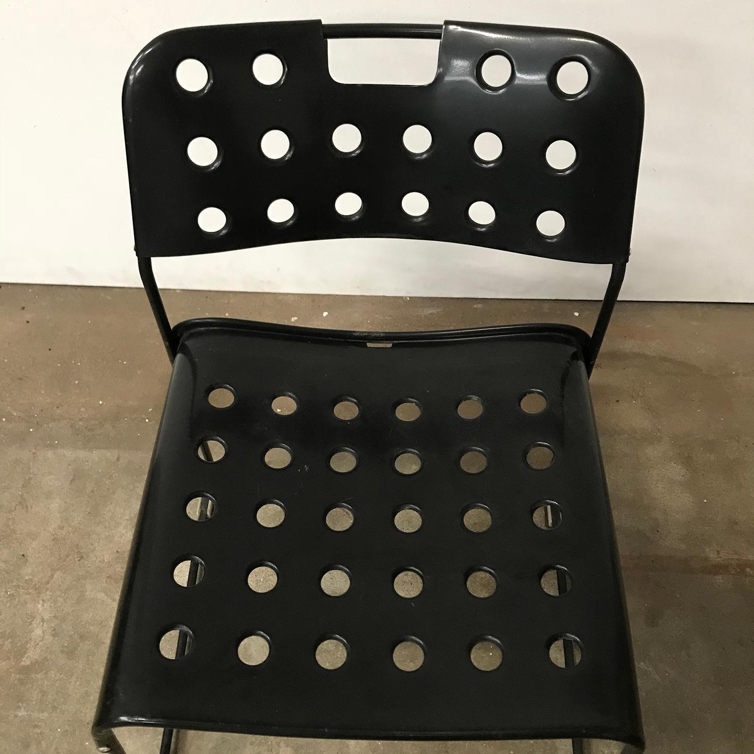1971, Rodney Kinsman, Set of Rare All Black, Incl. Frame, Omstak Stacking Chairs 4