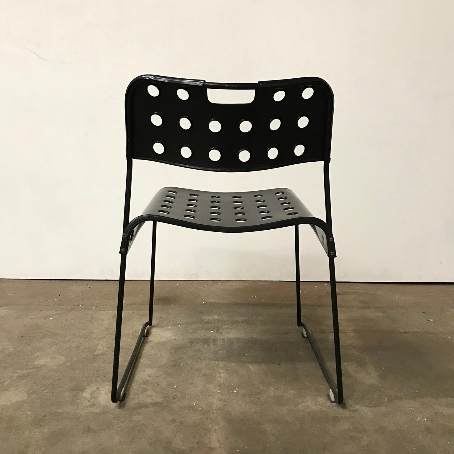 Late 20th Century 1971, Rodney Kinsman, Set of Rare All Black, Incl. Frame, Omstak Stacking Chairs