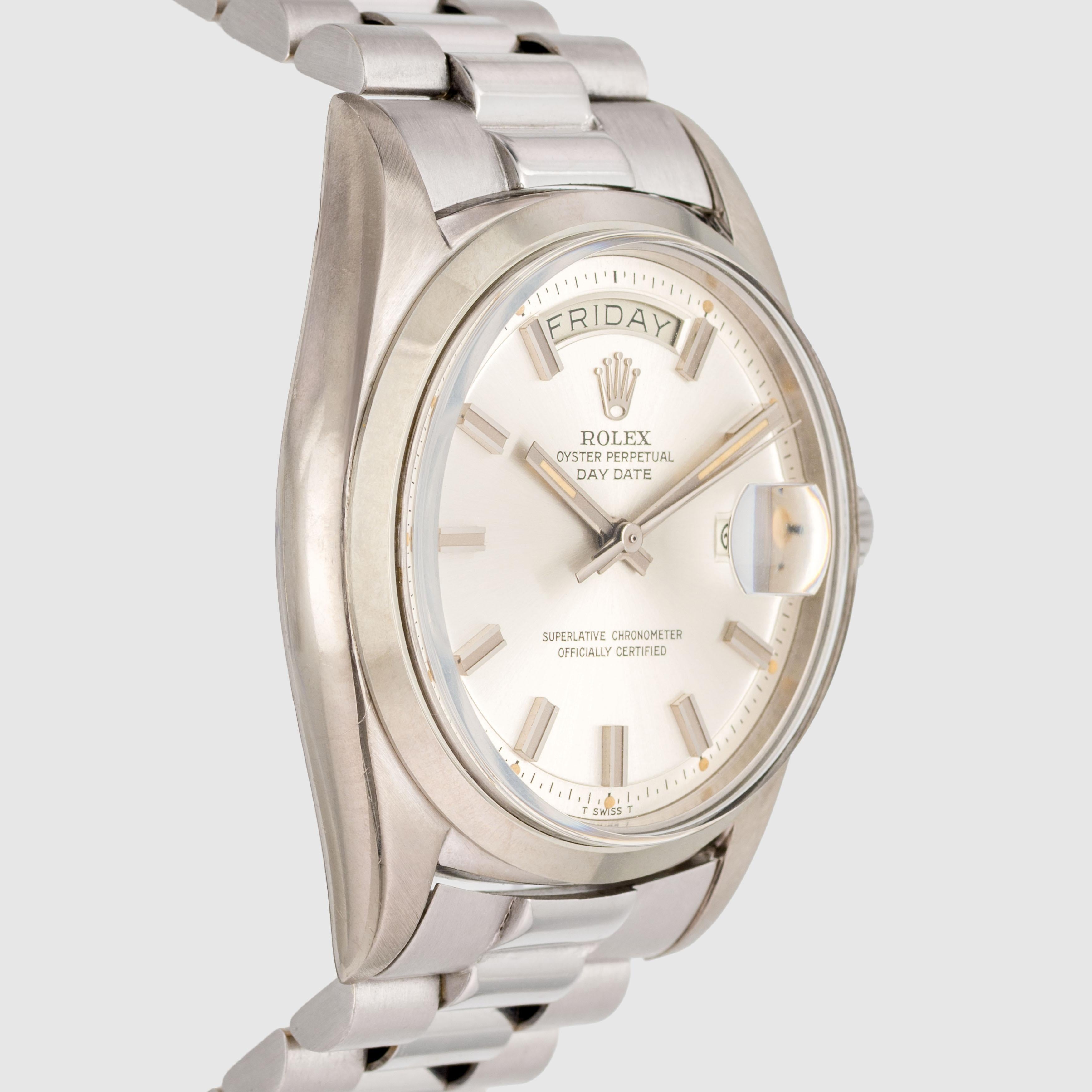 da uomo o donna 1971 Rolex Day Date Silver Quadrante Boy Ampio Ref. 1802 in vendita
