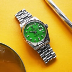1971 Rolex Day Date WG Green Stella Diamond Dial Ref. 1803