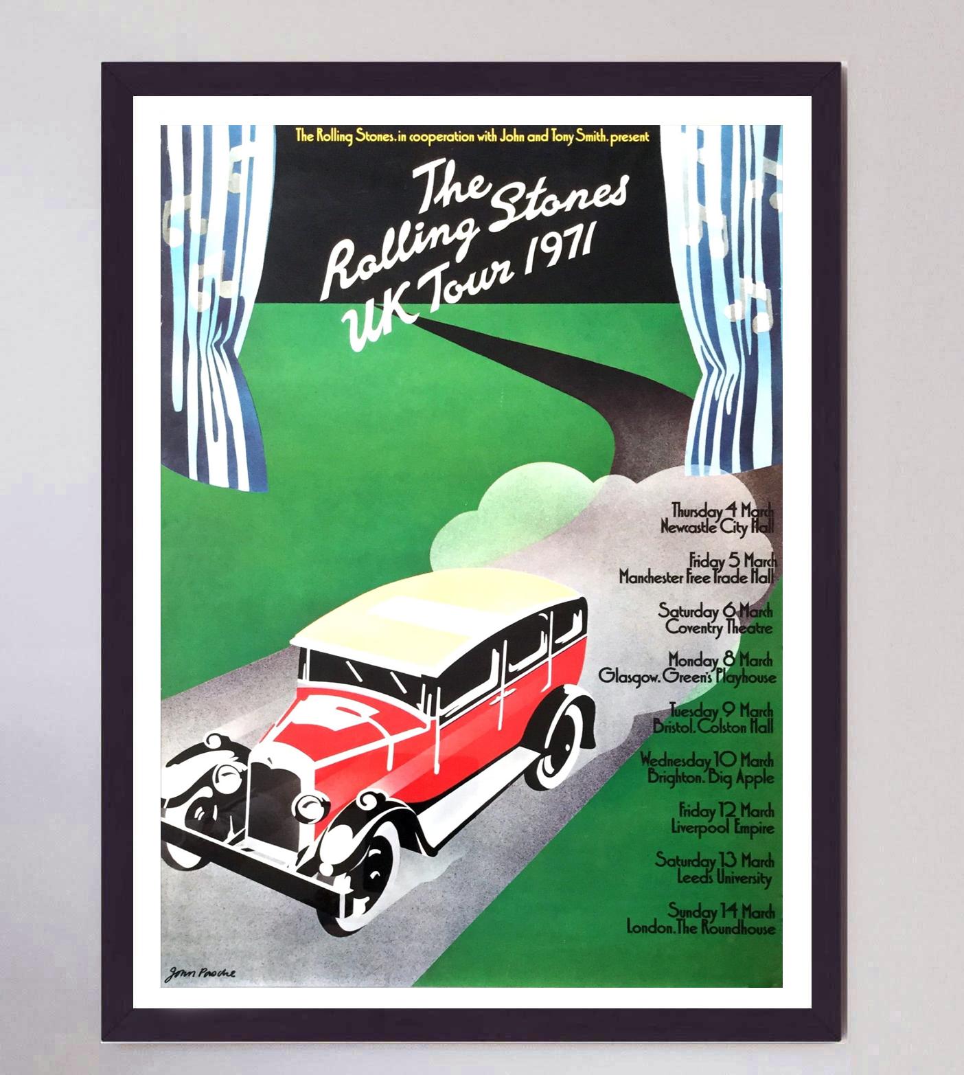 Fin du 20e siècle Affiche vintage originale des Rolling Stones de la tournée britannique de 1971 en vente