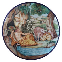 1971 Signed Large Hand Painted Italian Decorative Plate