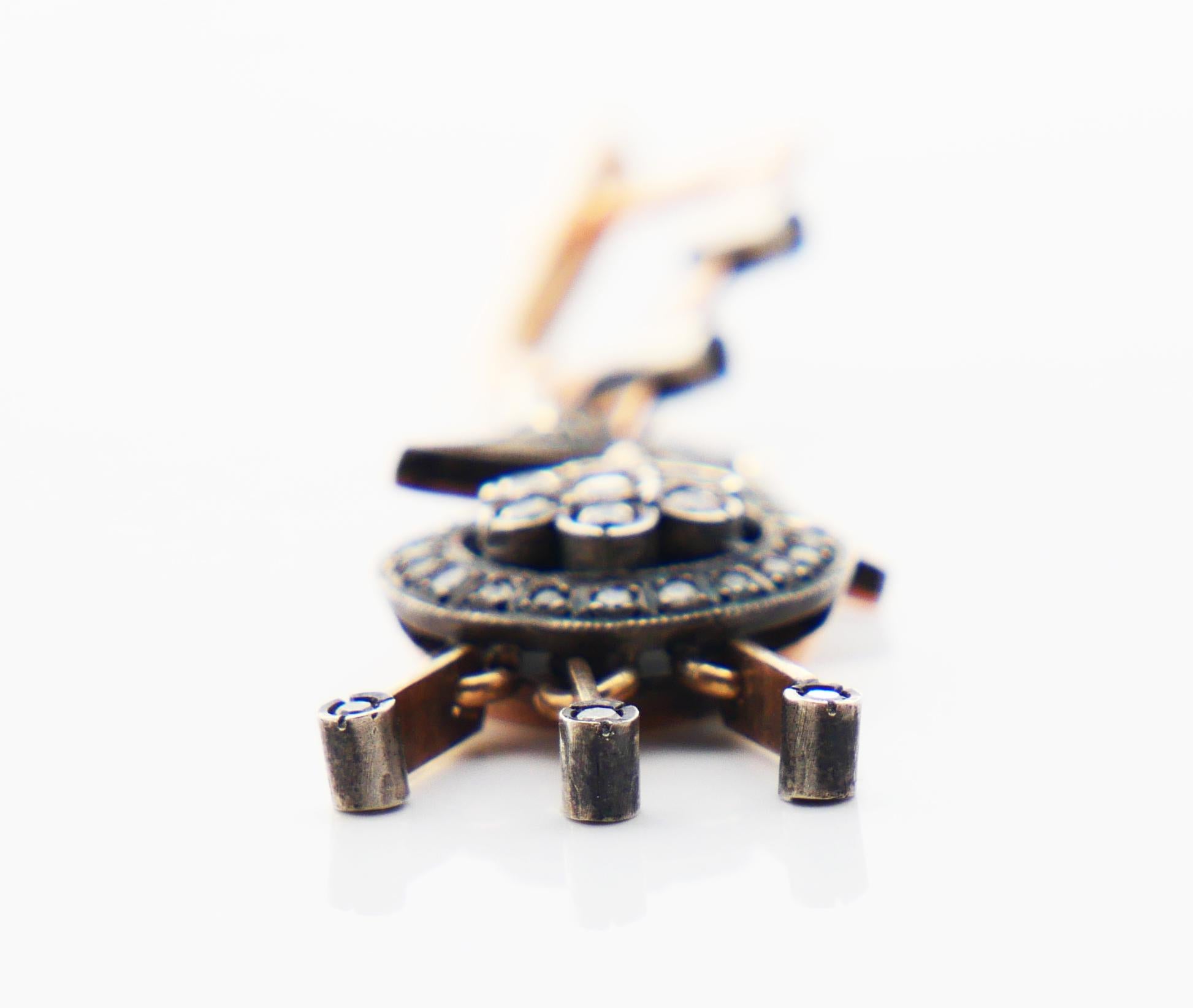 Donna 1971 Orecchini sovietici georgiani 1ctw. Daimonds in oro rosa massiccio 14 carati / 8,85gr in vendita