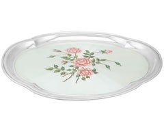 Vintage Sterling Silver Enamel Dressing Table Tray by S.J. Rose, 1971