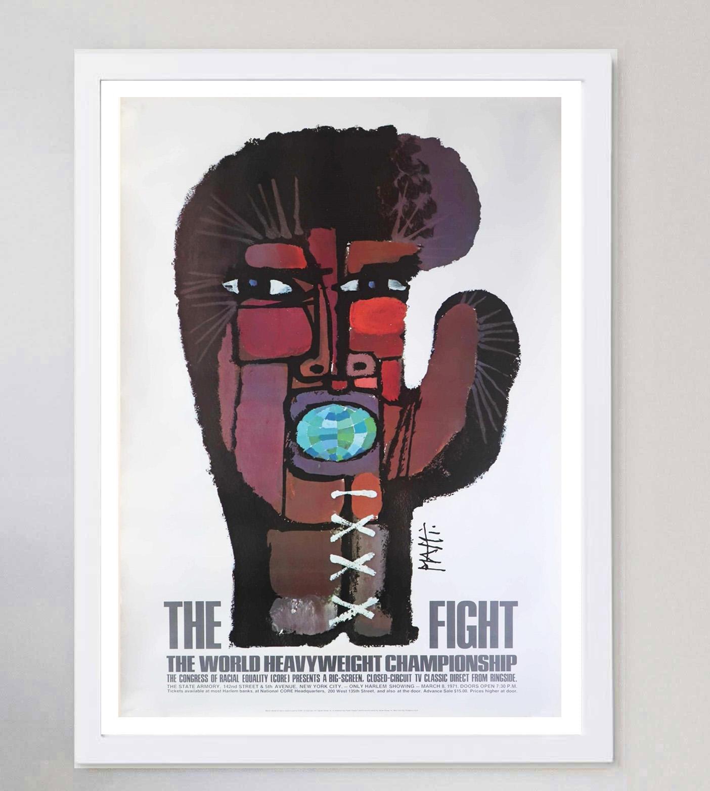1971 The Fight - Muhammad Ali vs Joe Frazier Original Vintage Poster In Good Condition For Sale In Winchester, GB