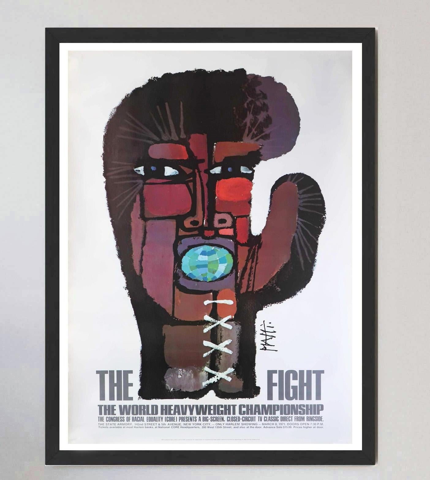 Fin du 20e siècle Affiche vintage originale The Fight de Muhammad Ali contre Joe Frazier, 1971 en vente