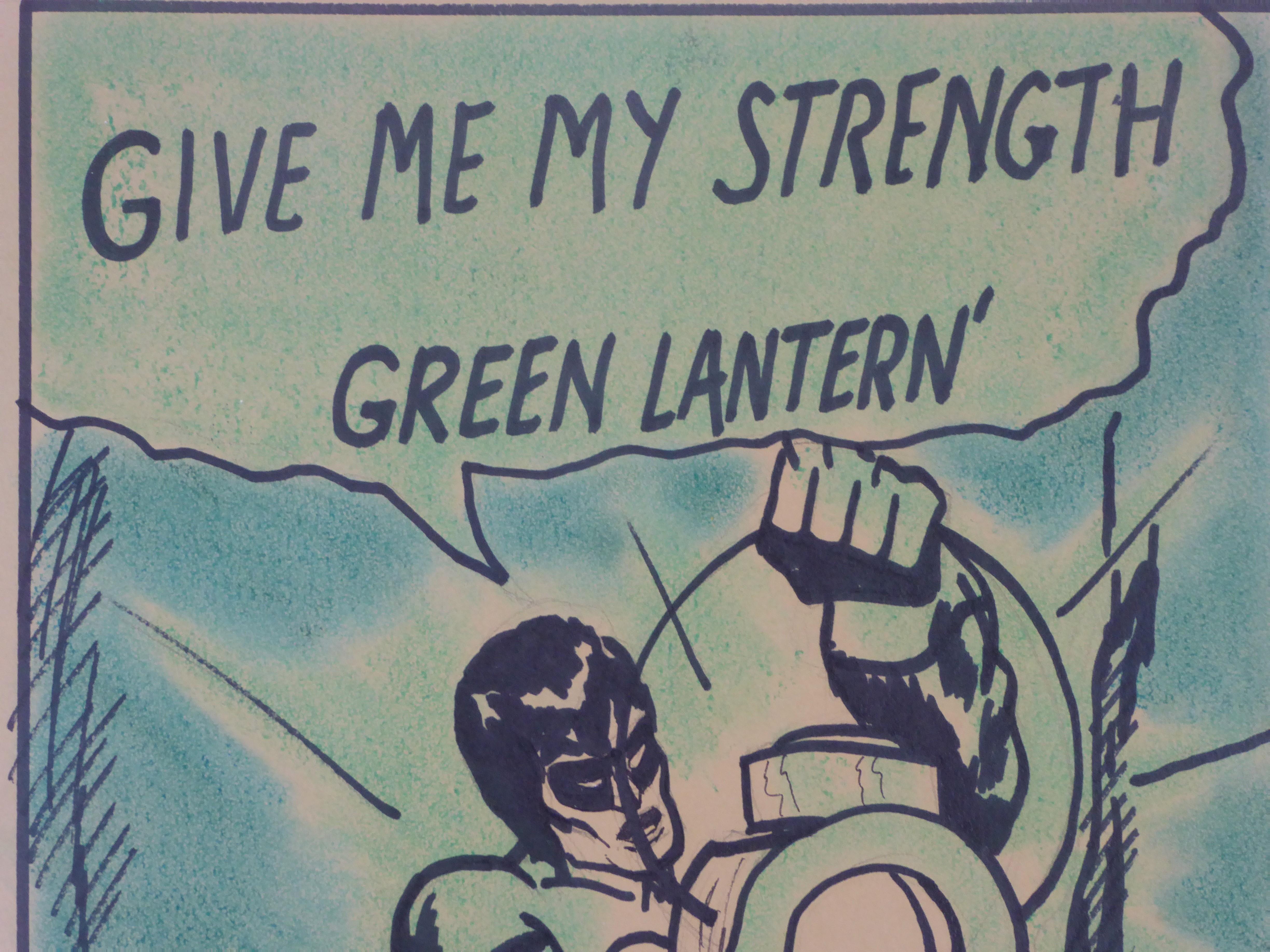 American 1971 the Green Lantern DC Comics Superhero Large Painting