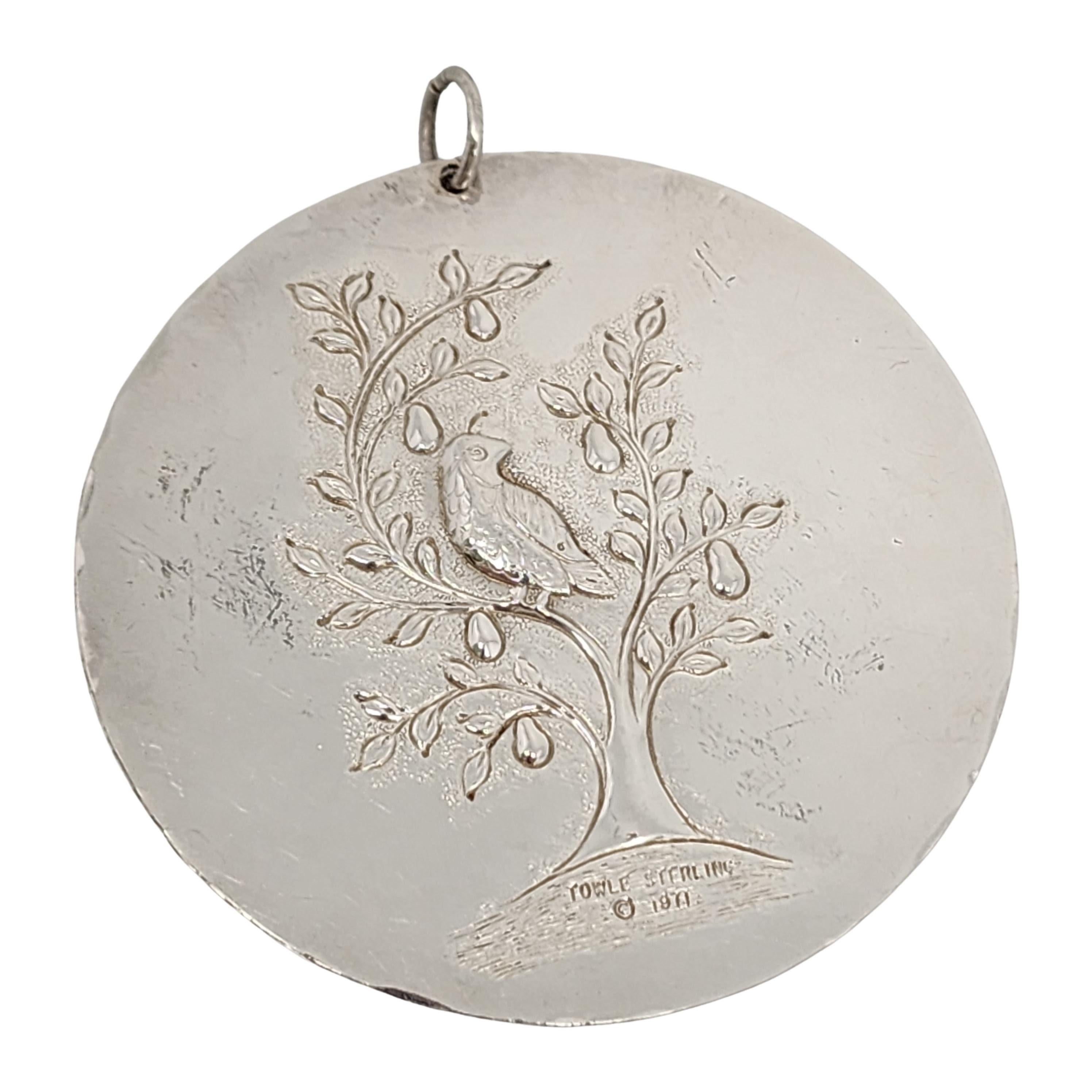 1971 Towle Sterling Silver 12 Days Christmas Partridge Pear Tree Ornament #15650 1