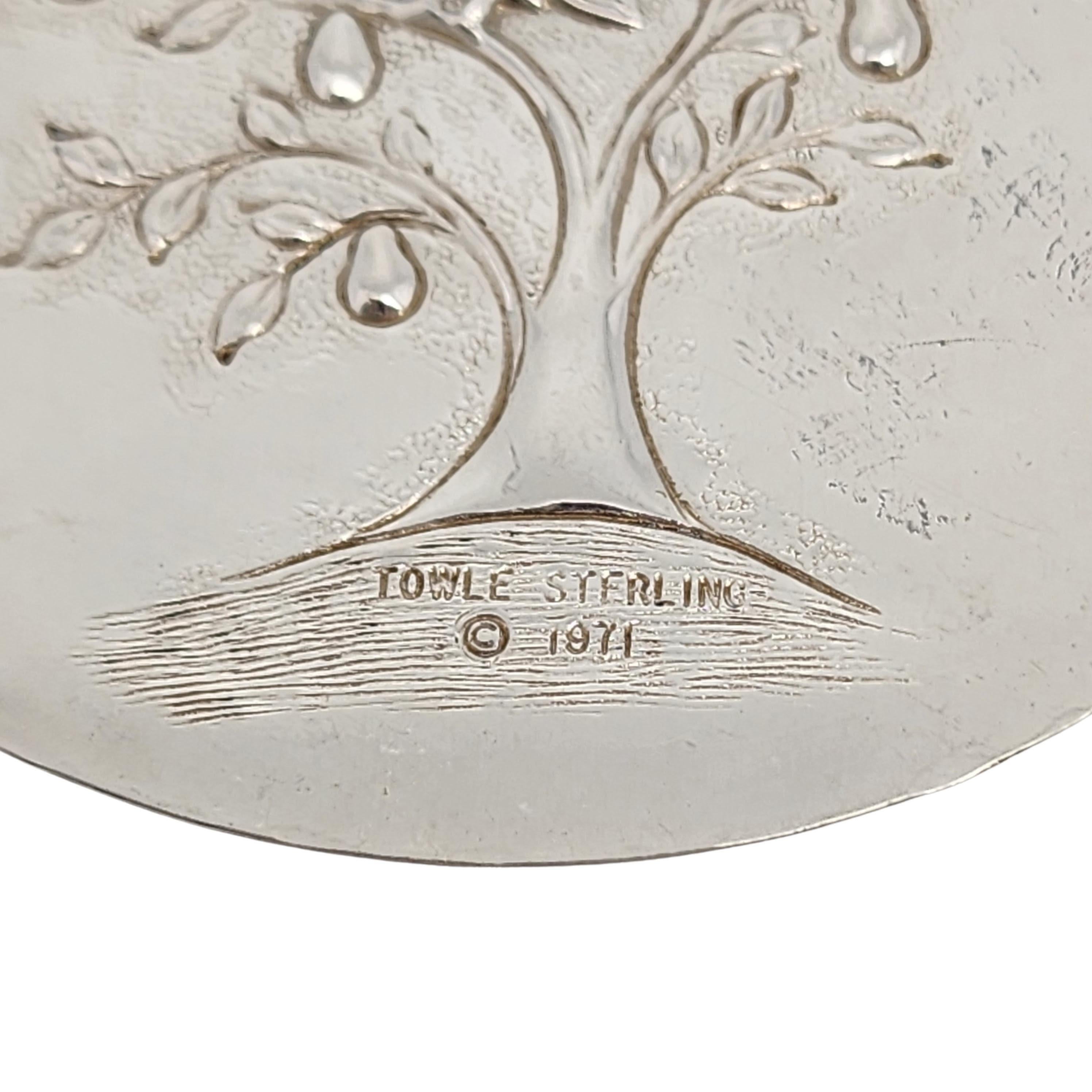 1971 Towle Sterling Silver 12 Days Christmas Partridge Pear Tree Ornament #15650 2