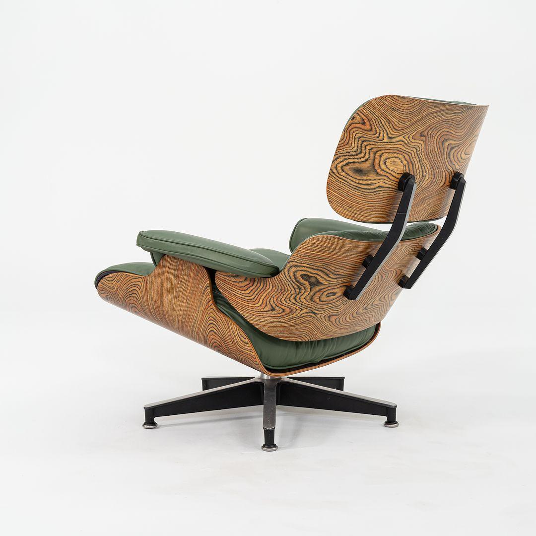 Aluminum 1971 Ultra Rare Eames Lounge Chair and Ottoman in Zebrawood, Model 670 and 671 For Sale