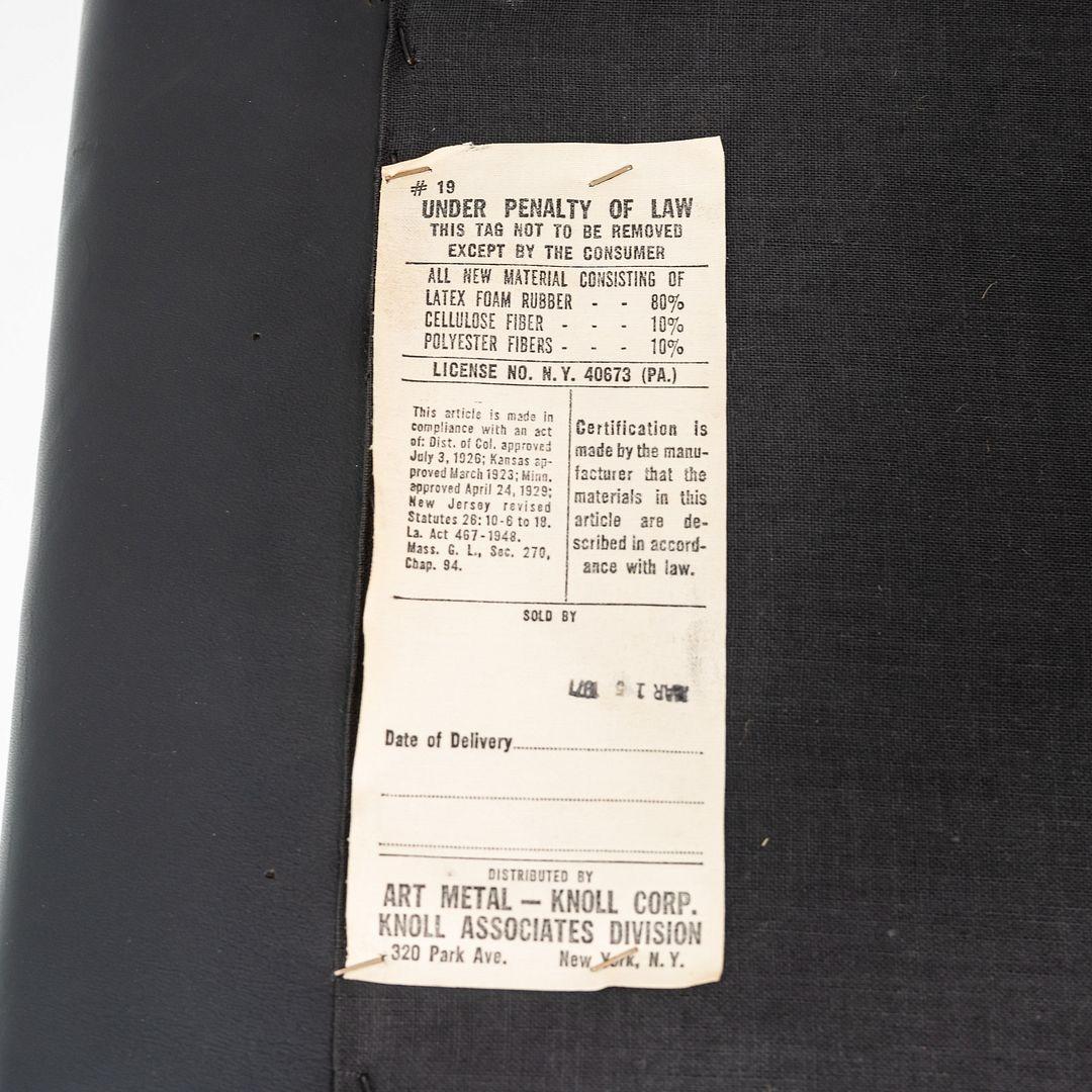 1971 Vincent Cafiero für Knoll Schwarzes Leder Rolling Desk Chair 4x erhältlich im Angebot 5
