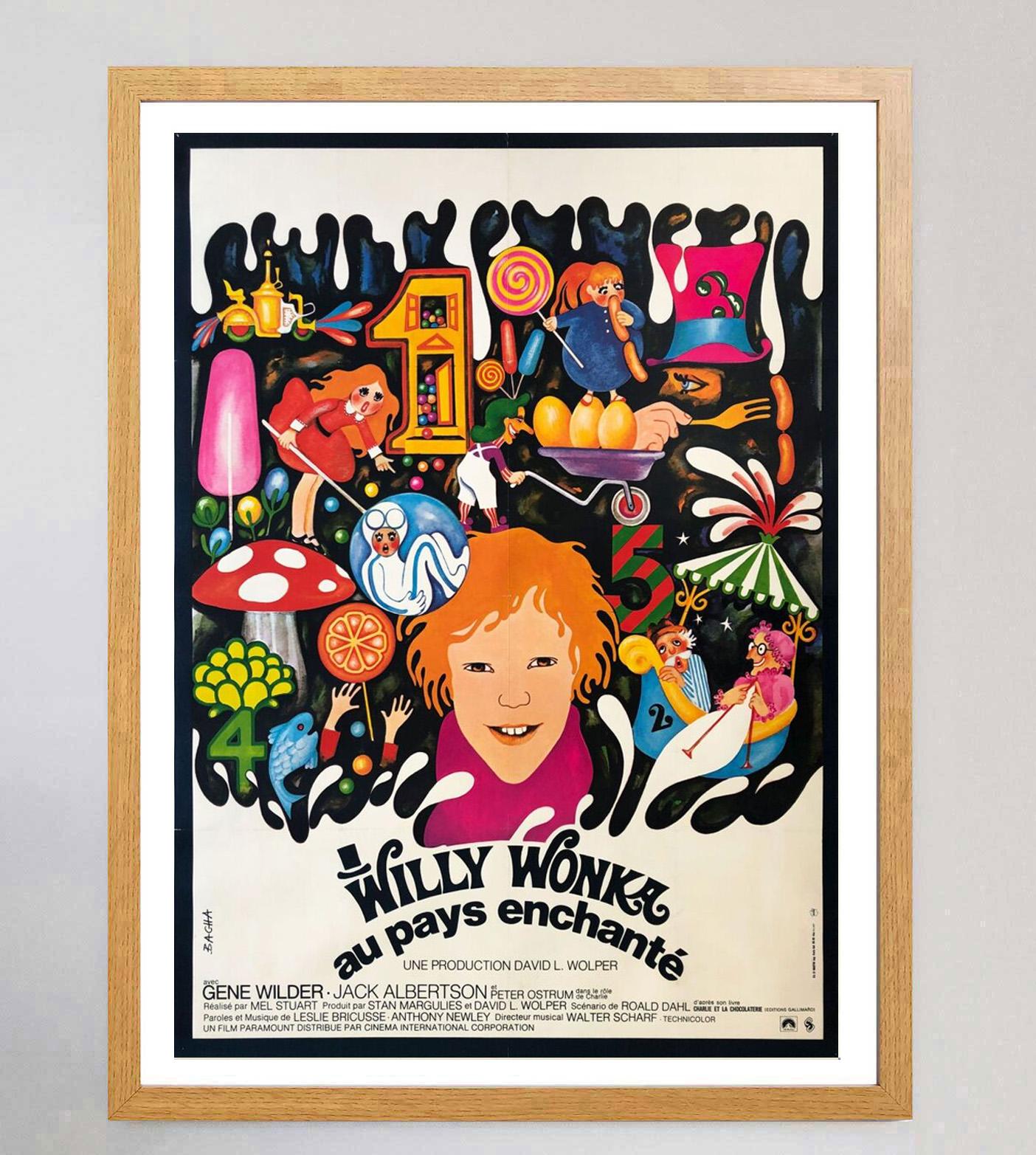 1971 Willy Wonka y la fábrica de chocolate (francés) Póster original de época Francés en venta