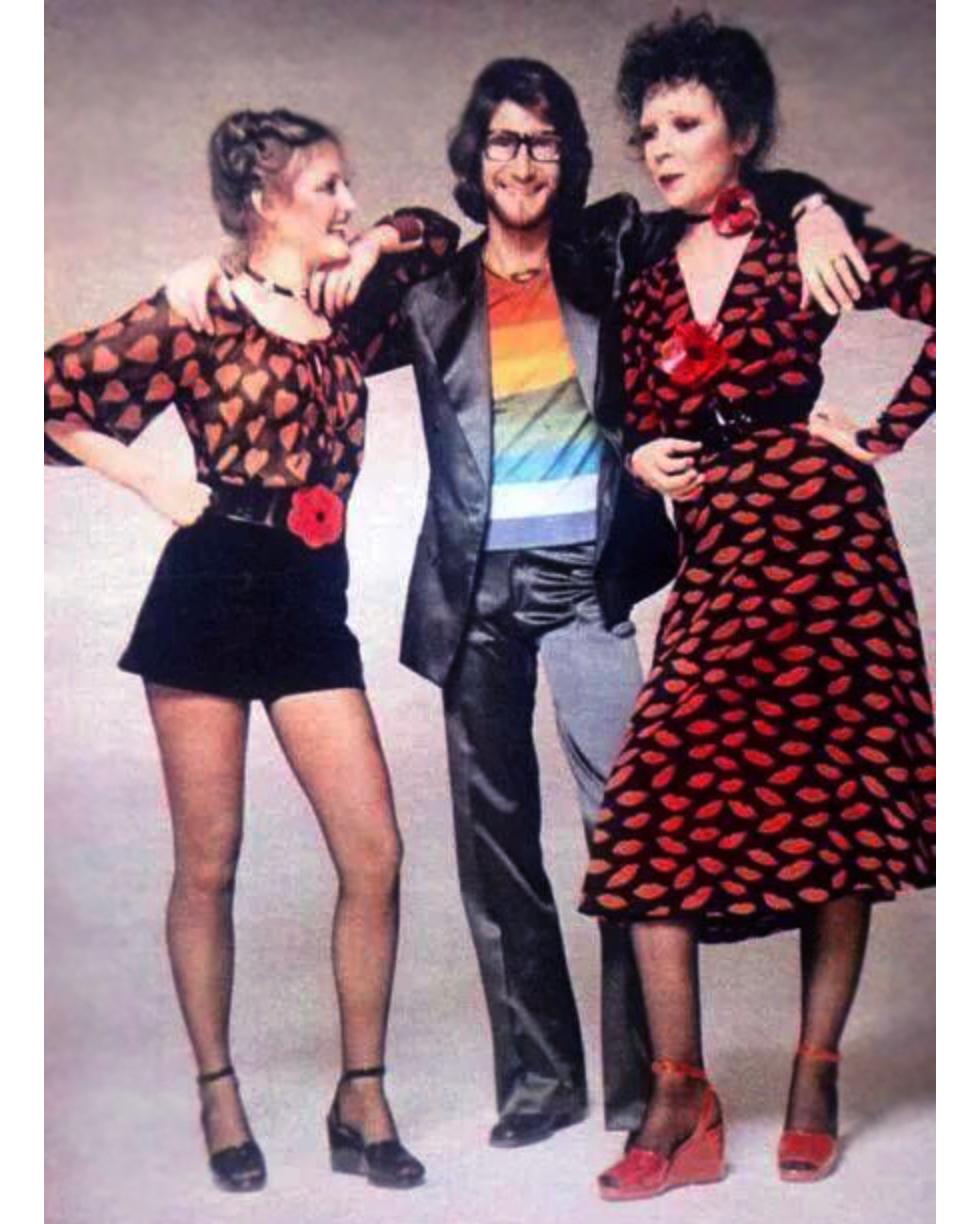 1971 Yves Saint Laurent Black and Red Lip Dress with Original Flower For Sale 4
