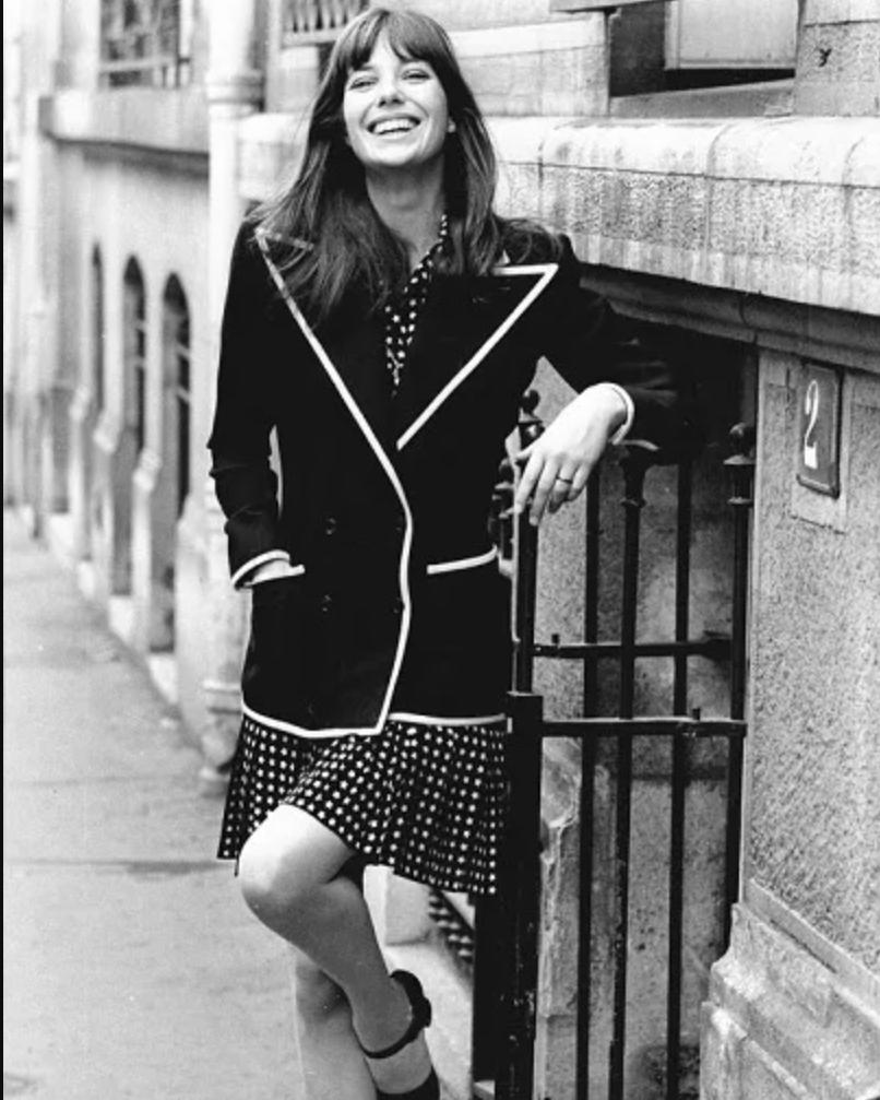 1971 Yves Saint Laurent Blazer in lana blu con rifiniture marroni in vendita 3