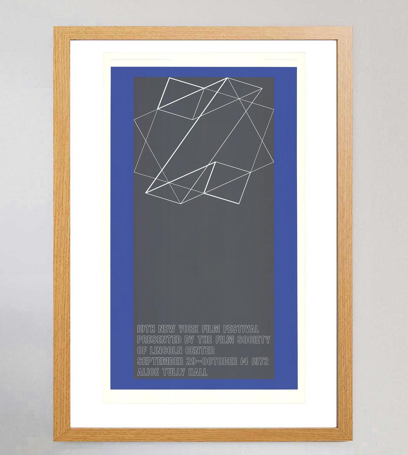 American 1972 10th New York Film Festival - Josef Albers Signed Original Vintage Poster For Sale