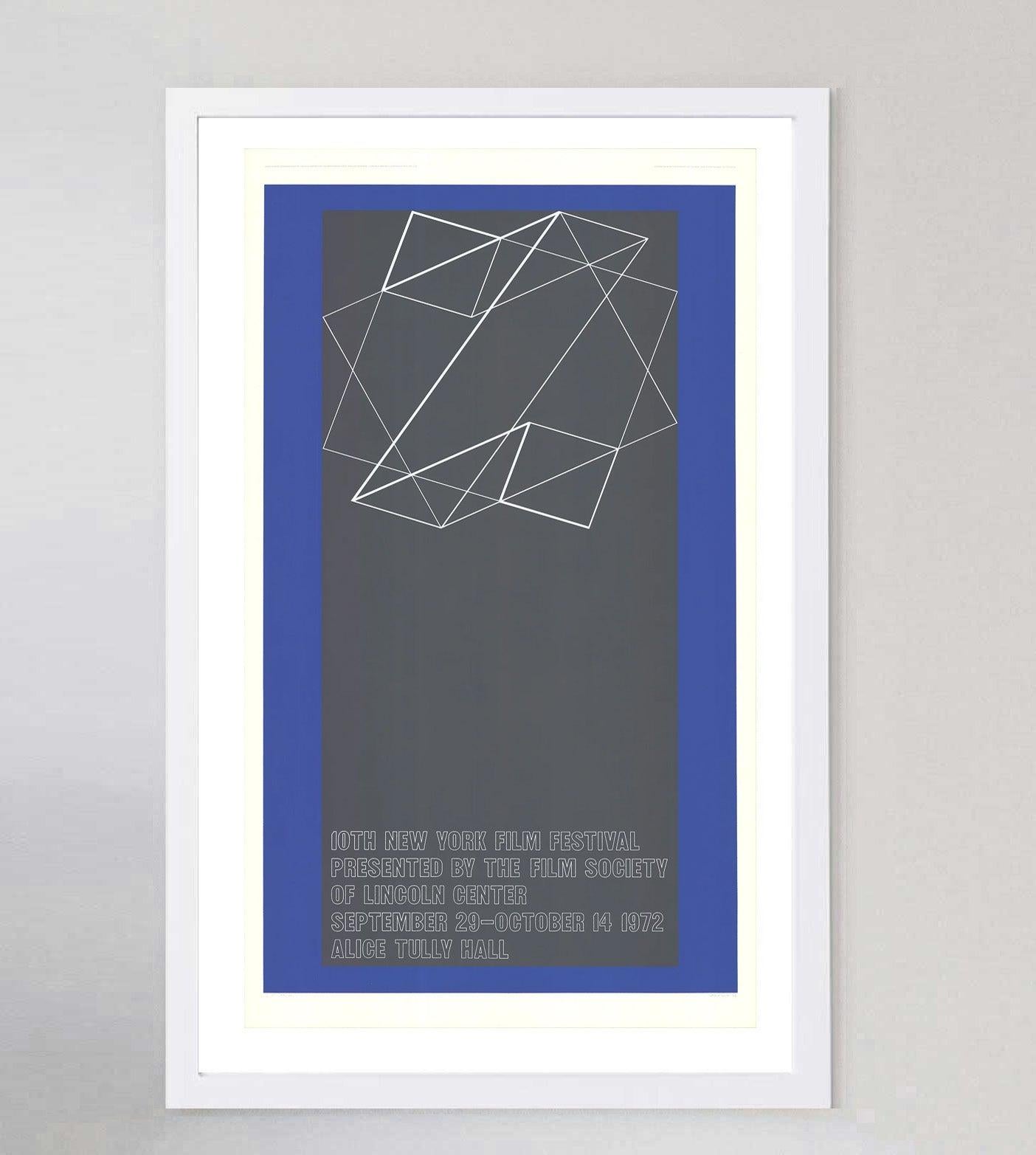 1972 10th New York Film Festival - Josef Albers Signed Original Vintage Poster In Good Condition For Sale In Winchester, GB